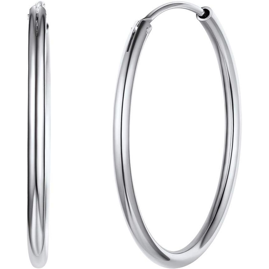 Chicsilver Silver Hoop Earrings For Women Hypoallergenic 925 Sterling Silver Thick Hoop Earrings - Lightweight Small Hoop Earrings Set (30Mm)