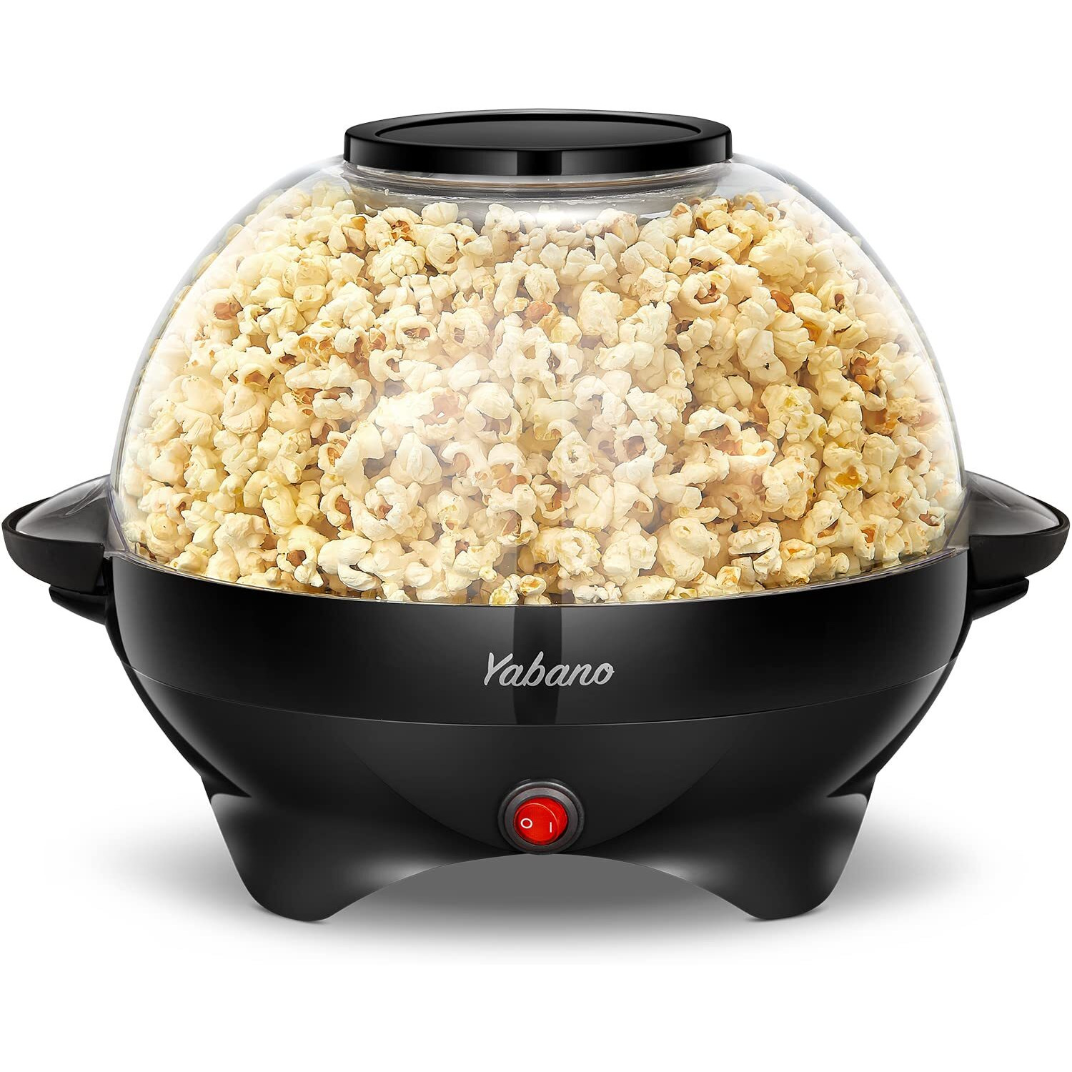 Popcorn Machine, 6-Quart Popcorn Popper Maker, Nonstick Plate, Electric Stirring With Quick-Heat Technology, Cool Touch Handles (Black)