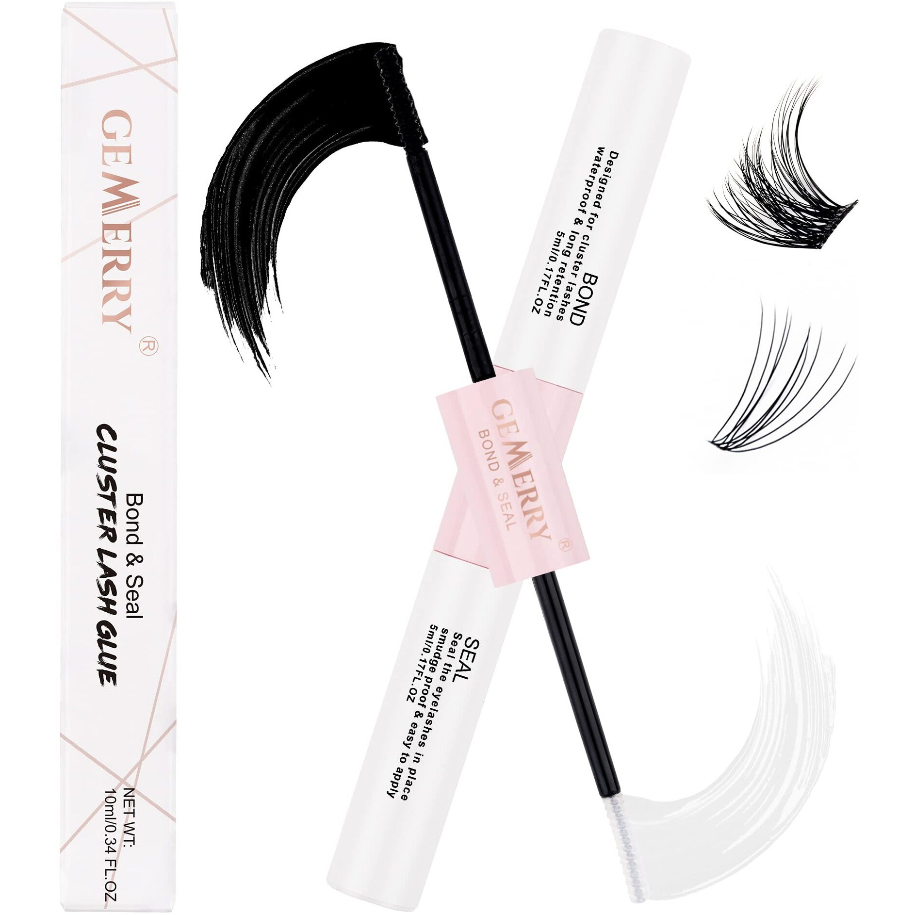 Gemerry Lash Bond And Seal Cluster Lash Glue For Individual Lashes Long Retention 48-72 Hours Waterproof Individual Lash Glue For Lash Clusters Diy Eyelash Extensions Glue At Home