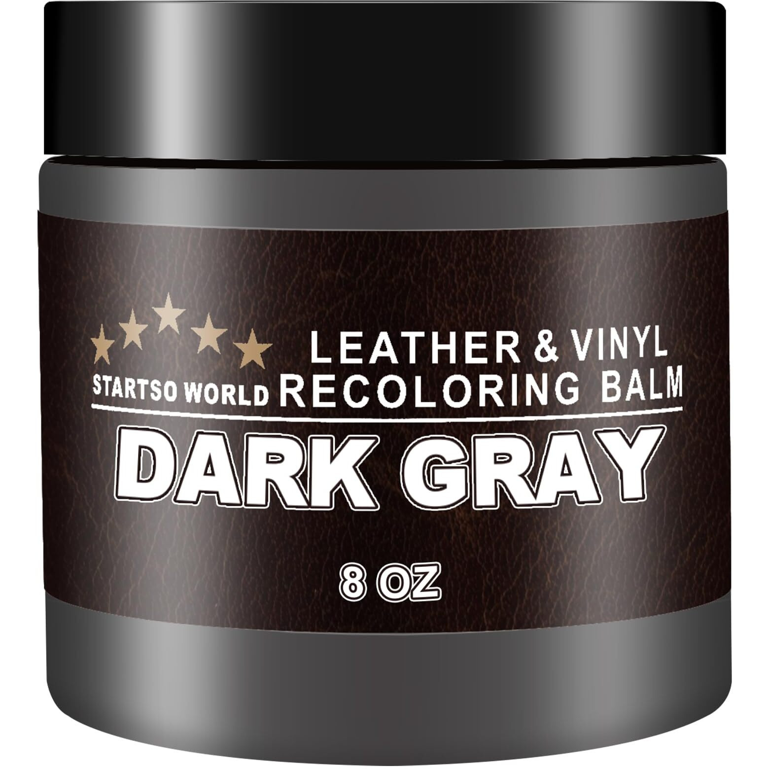 Startso World Leather Recoloring Balm, Dark Gray Leather Repair Kit For Furniture, Leather Dye, Leather Color Restorer For Couches, Leather Couch Paint | Repair, Restore & Renew Old, Faded Leather