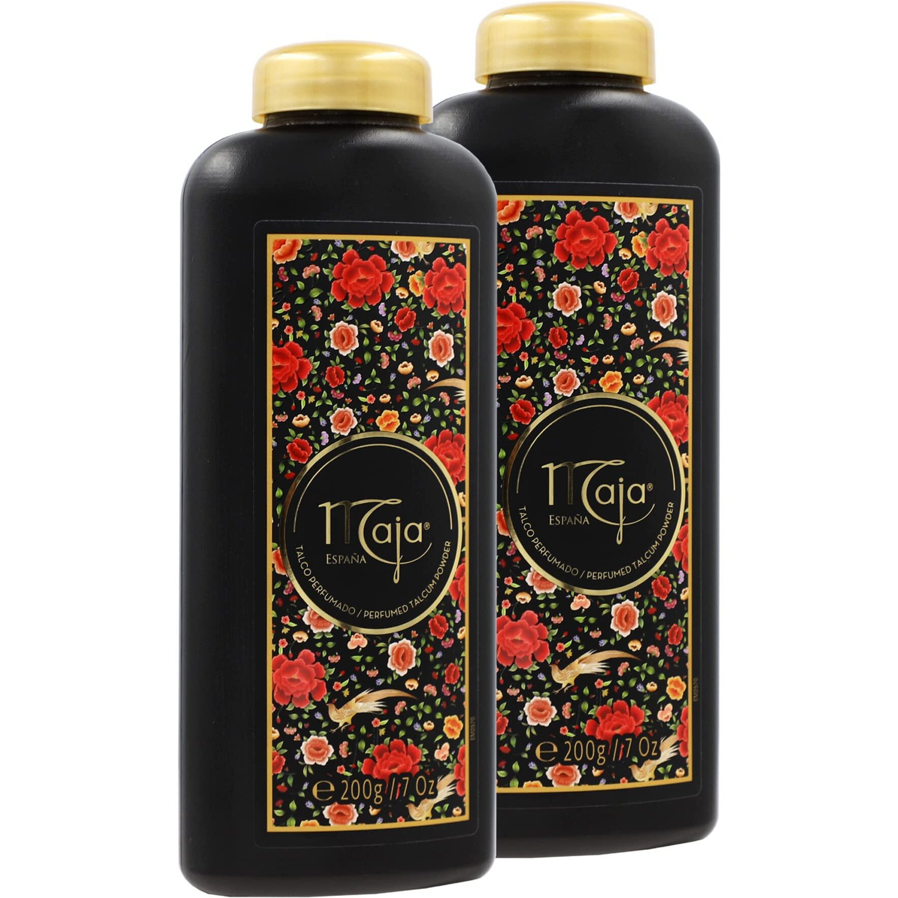 Maja Perfumed Talcum Powder, Talcum Powder With Maja's Classic Oriental Scent To Keep Your Skin Dry And Fresh, Talcum For Silky Legs Delicate Aroma 2-Pack Of 7 Oz Each, (Packaging May Vary)