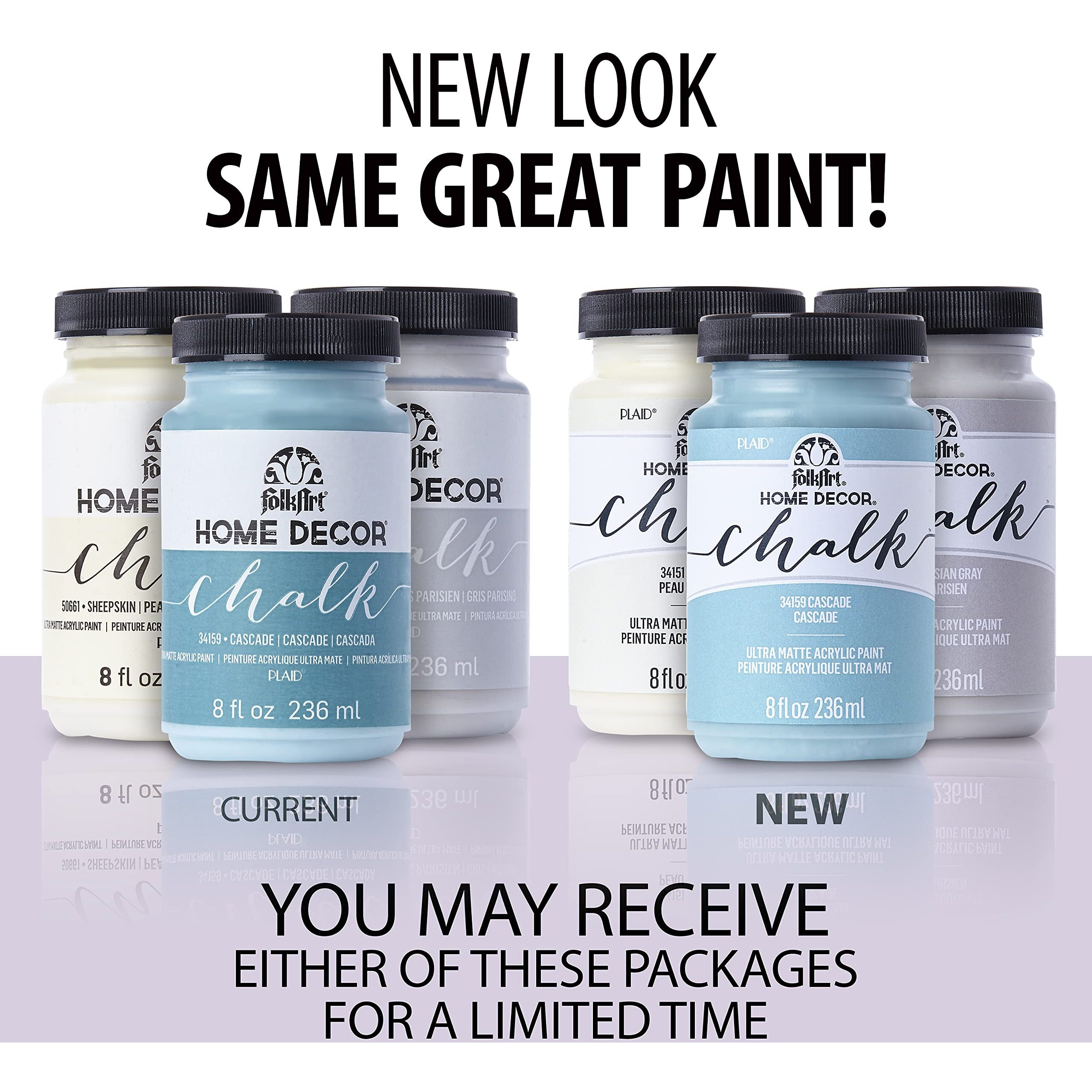 Folkart Home Decor Chalk Furniture & Craft Acrylic Paint In Assorted Colors, 8 Ounce, Cottage White