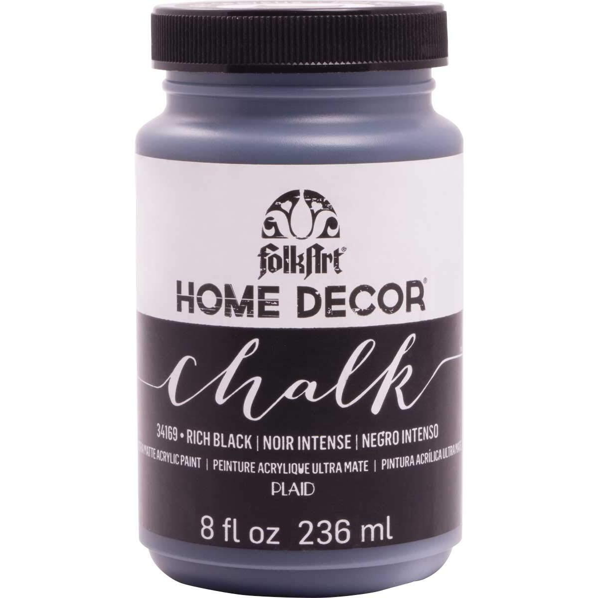 Folkart 34169 Home Dcor Acrylic Chalk Furniture & Craft Paint In Assorted Colors, 8 Ounce, Rich Black