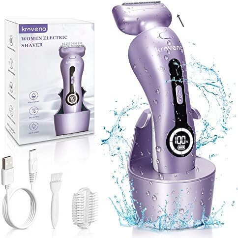 Electric Shaver For Women Best Electric Razor For Womens Bikini Legs Underarm Public Hairs Rechargeable Trimmer With Detachable Head Cordless Wet Dry Use