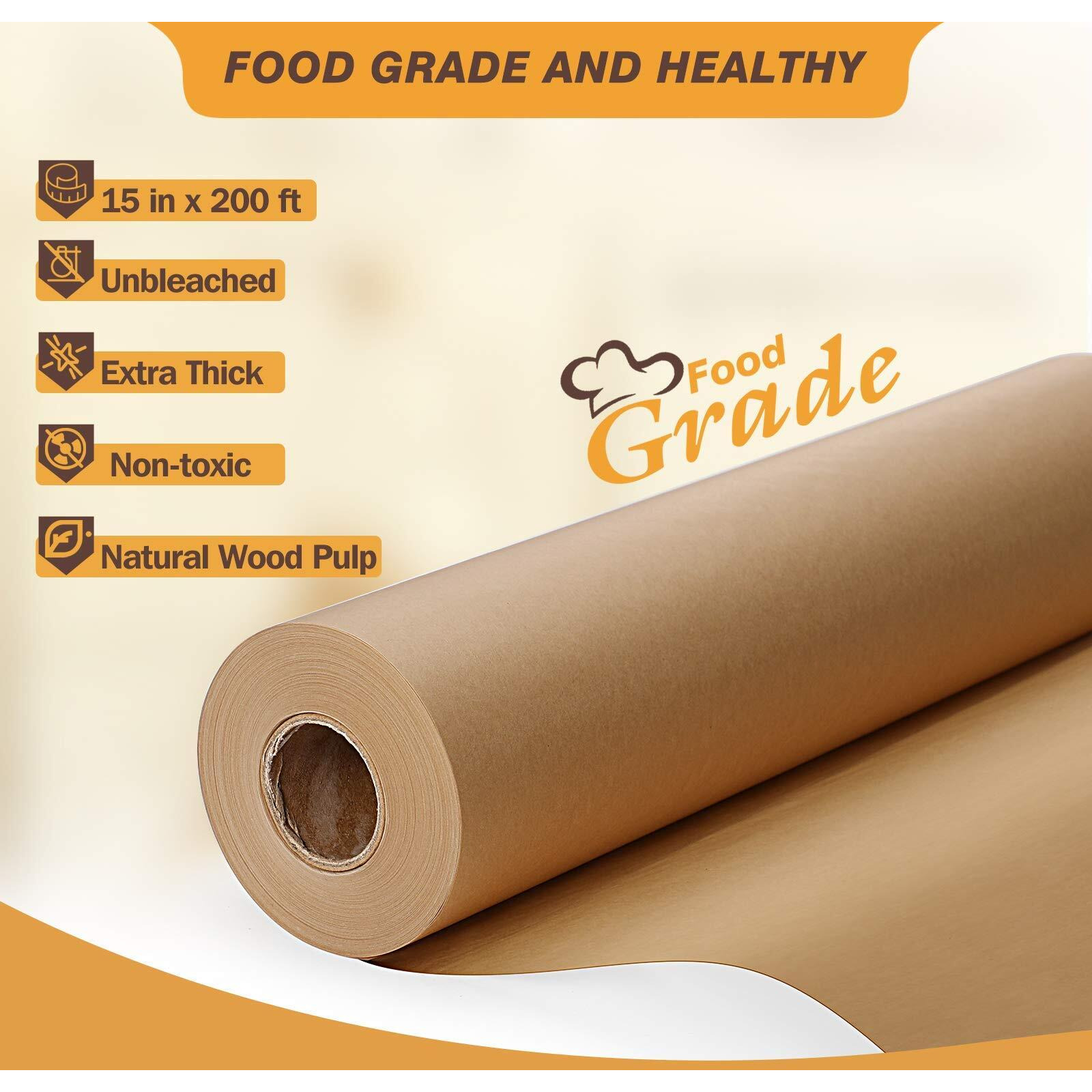 Unbleached Parchment Paper For Baking, 15 In X 200 Ft, 250 Sq.Ft, Baking Paper, Non-Stick Parchment Paper Roll For Baking, Cooking, Grilling, Air Fryer And Steaming
