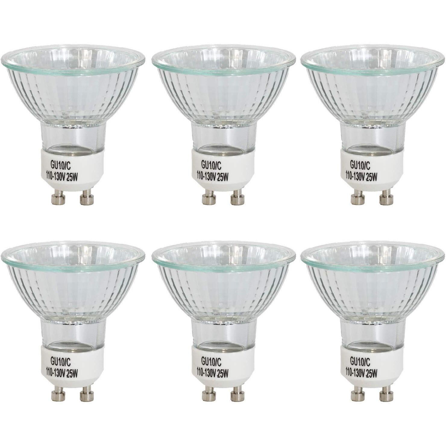 Serbion Light Bulbs For Candle Lamp - 25 Watt Light Bulbs - Gu10 Halogen For Candle Warmer Wax Melter- Dimmable Light - Warm White, 6 Packs
