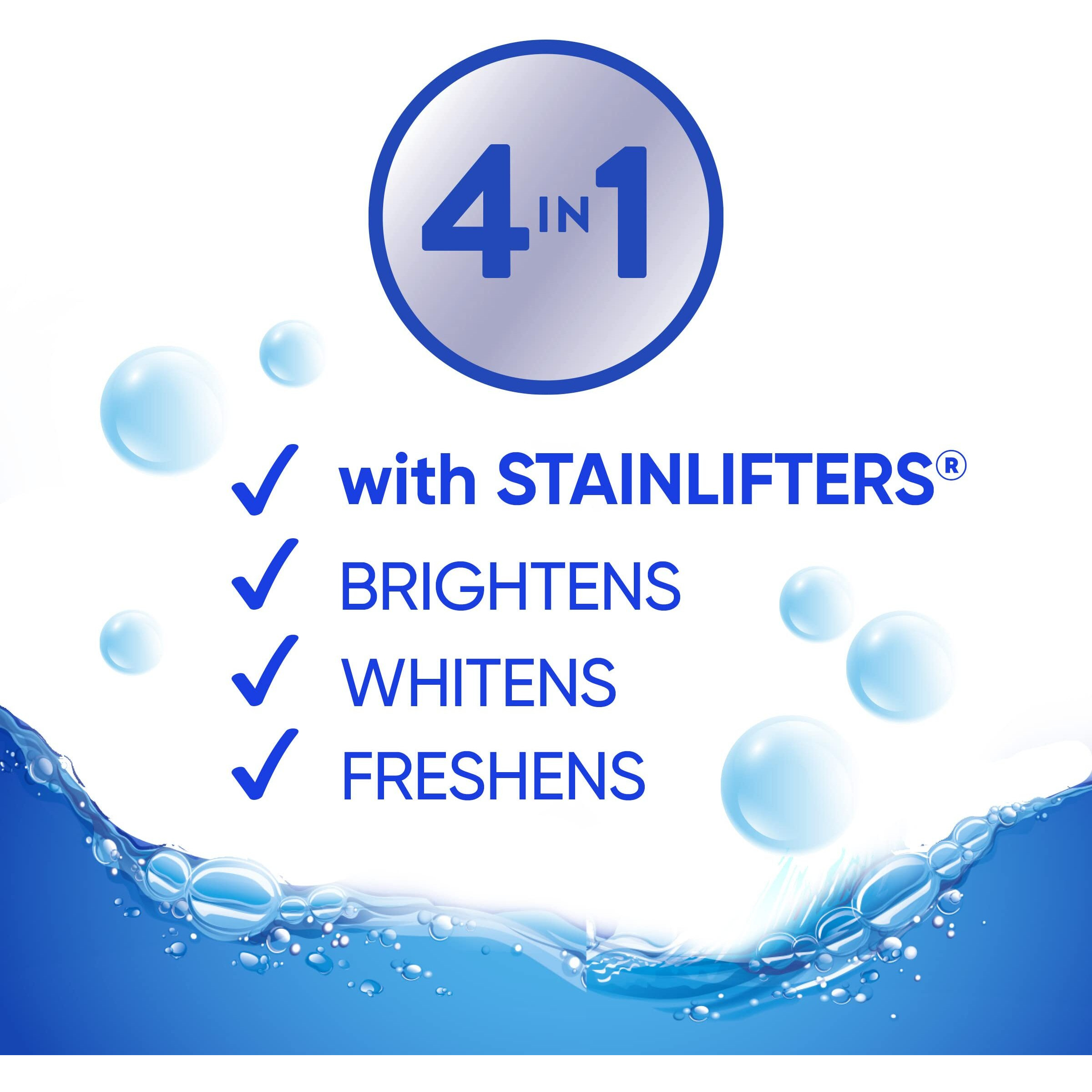 All With Stainlifters Original Mighty Pacs Laundry Detergent Pacs, 4 In 1 Stainlifters, One Tub, 75 Count