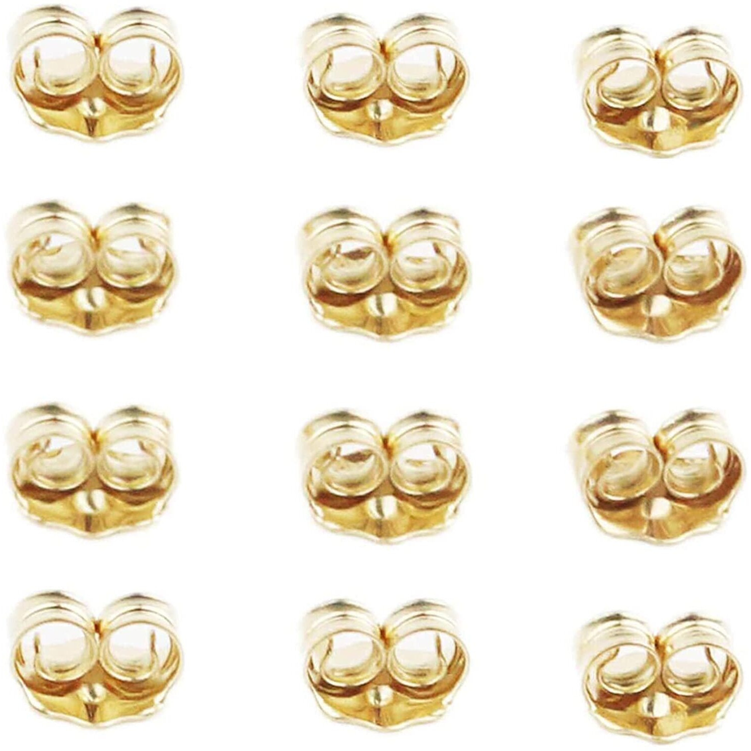 Orgrimmar 14K Gold Earring Backs Yellow Ear Locking For Stud Ear Rings (6 Pairs)
