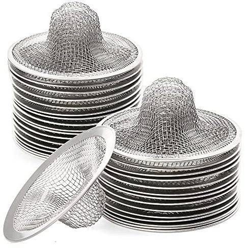 Lotfancy Bathroom Sink Strainer, Pack Of 30, 2.75"" Top Shower Drain Strainer, Stainless Steel Hair Catcher For Lavatory, Balcony, Laundry Room, Garage, Utility Sinks