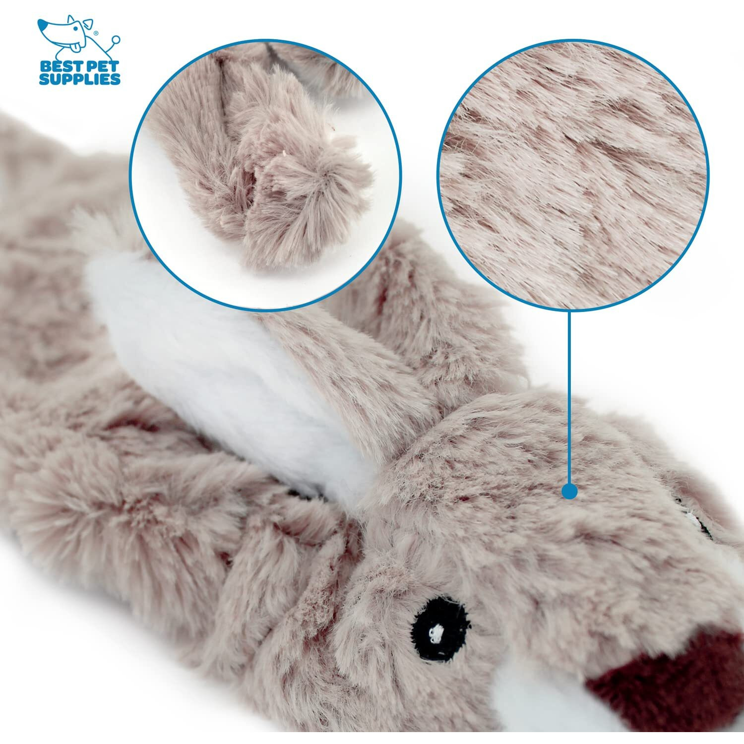Best Pet Supplies 2-In-1 Stuffless Squeaky Dog Toys With Soft, Durable Fabric For Small, Medium, And Large Pets, No Stuffing For Indoor Play, Holds A Plastic Bottle - Hare, Pig, Medium