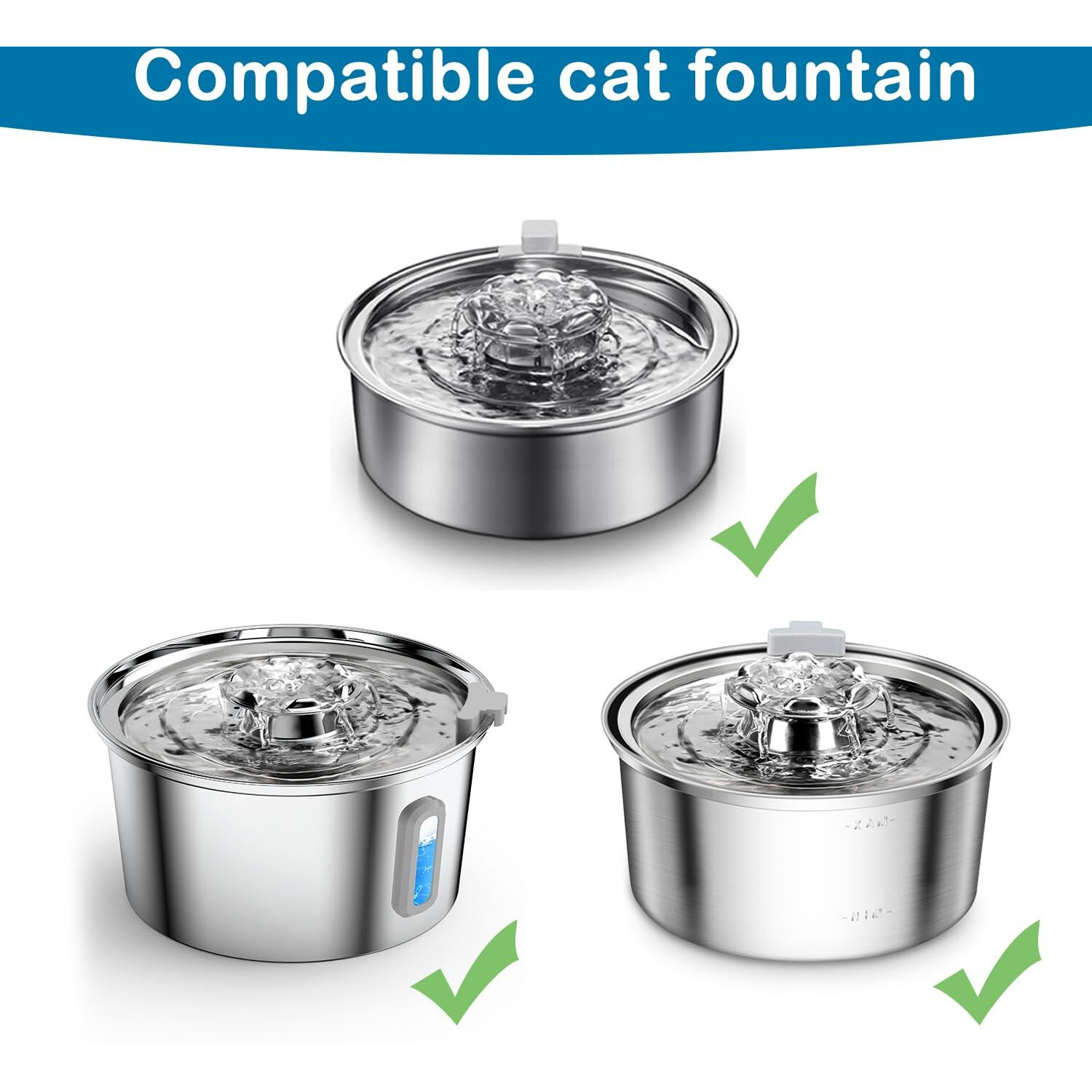 Cat Water Fountain Filters, Cat Fountain Replacement Filters For 2.0L/67Oz Automatic Pet Water Dispenser,Pet Water Fountain Replacement Filters Package