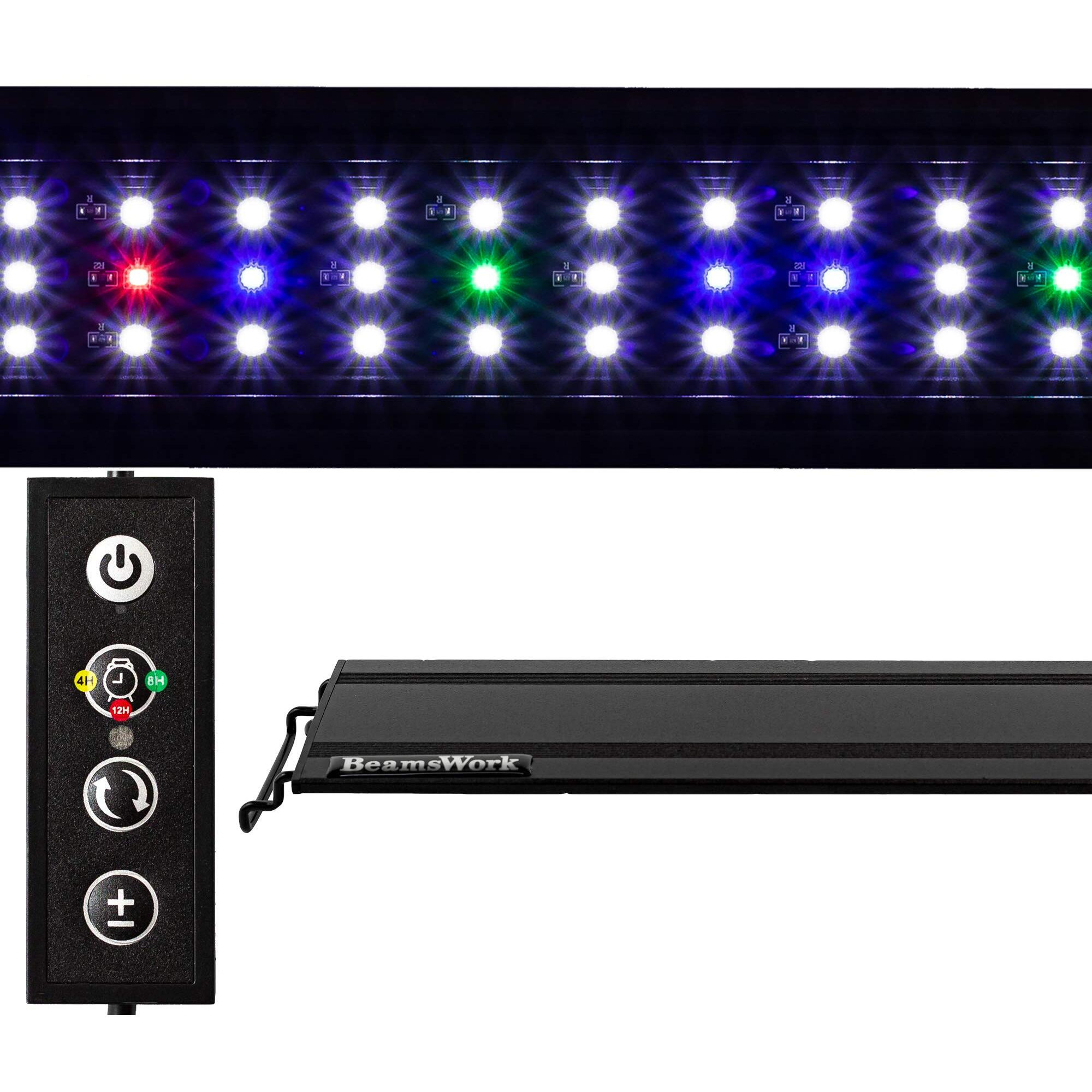Beamswork Vivio Full Spectrum Led Timer Adjustable Dimmer Aquarium Fish Tank Light Freshwater 12 20 24 30 36 48 (12"" - 18"")