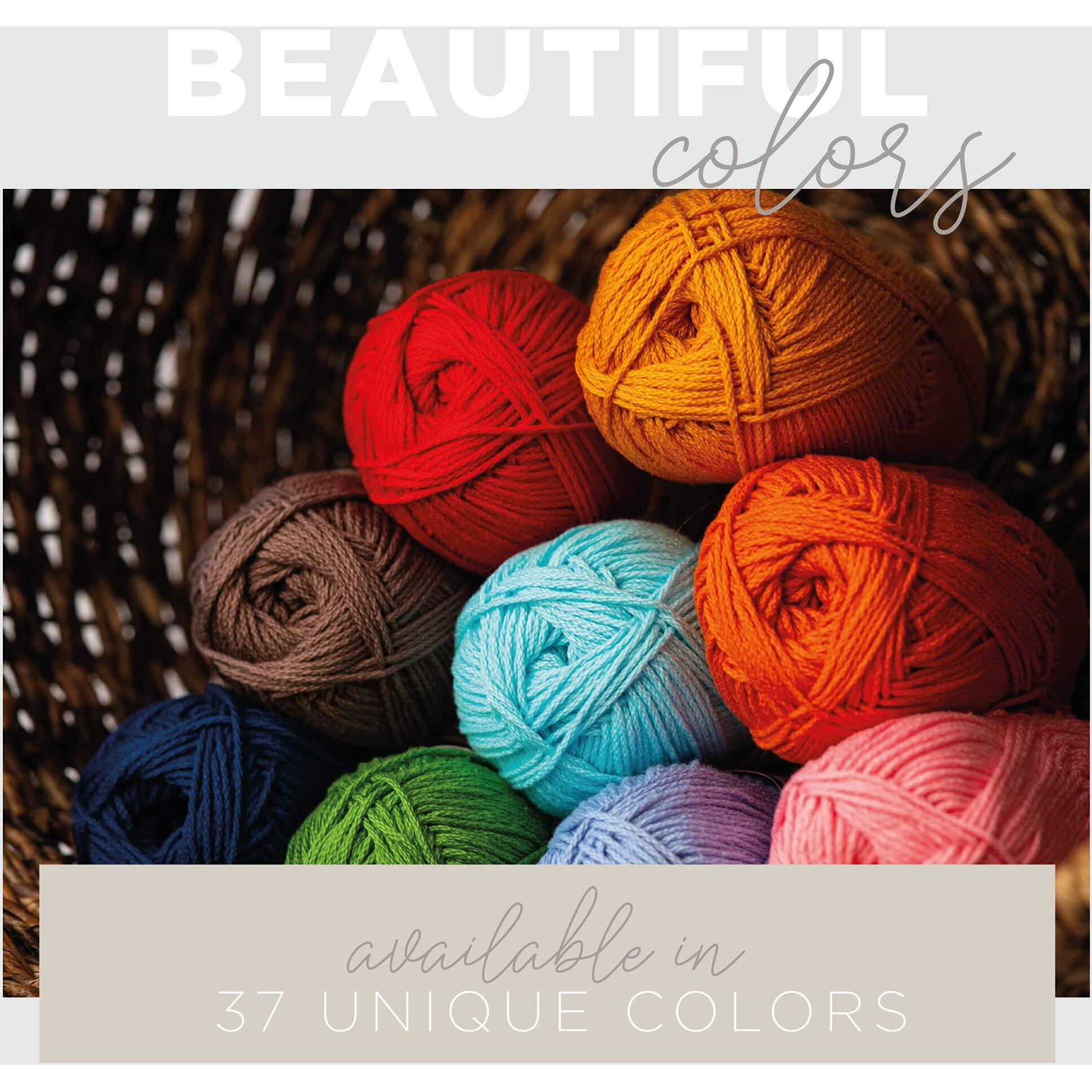 Lion Brand 24/7 Cotton Yarn, Yarn For Knitting, Crocheting, And Crafts, Red, Pack Of 3