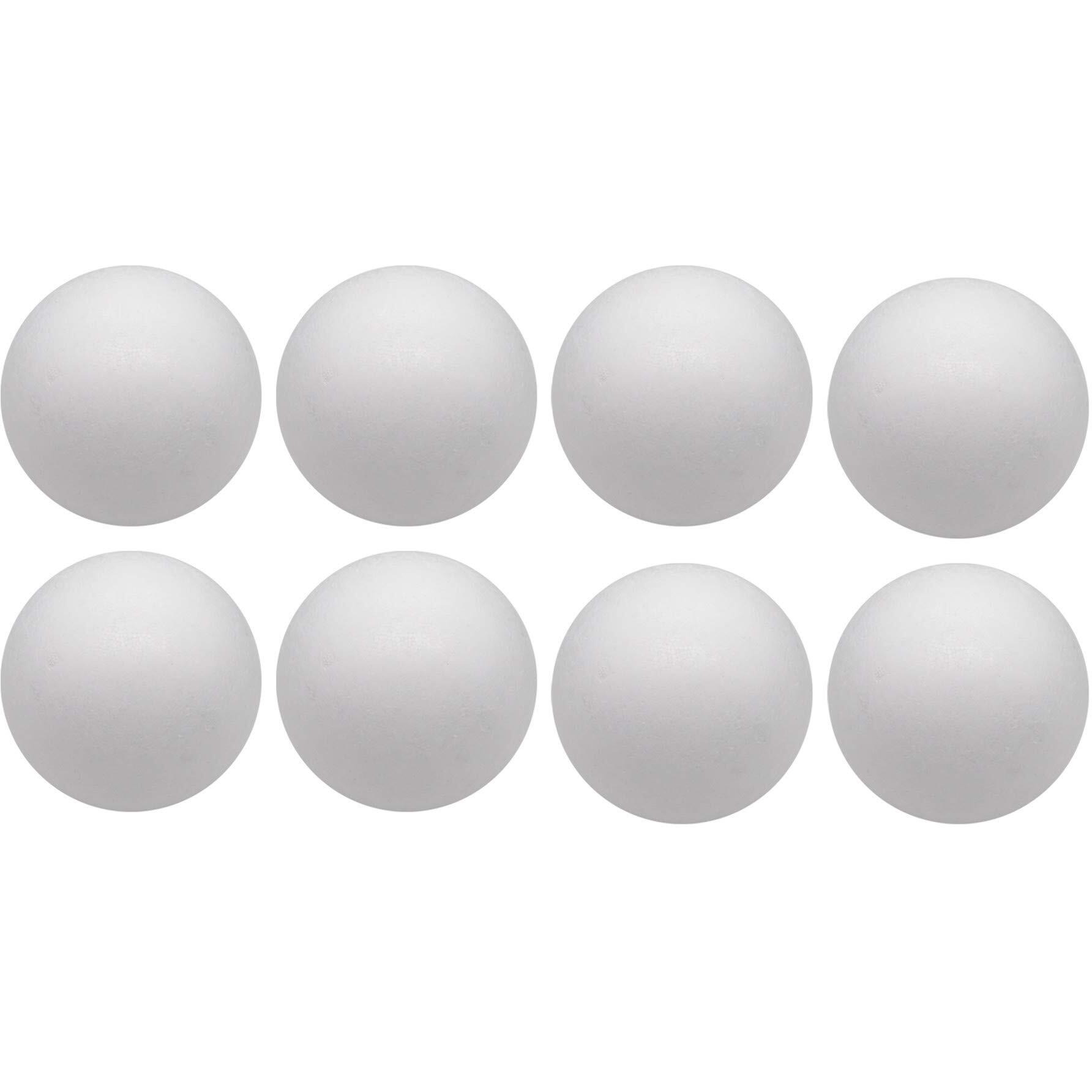 Crafjie 8Pc 4 Inch Craft Foam Balls White Smooth Polystyrene Foam Ball For Diy Arts And Crafts, Decoration Household School Projects, Class Crafts Making, Christmas Holiday