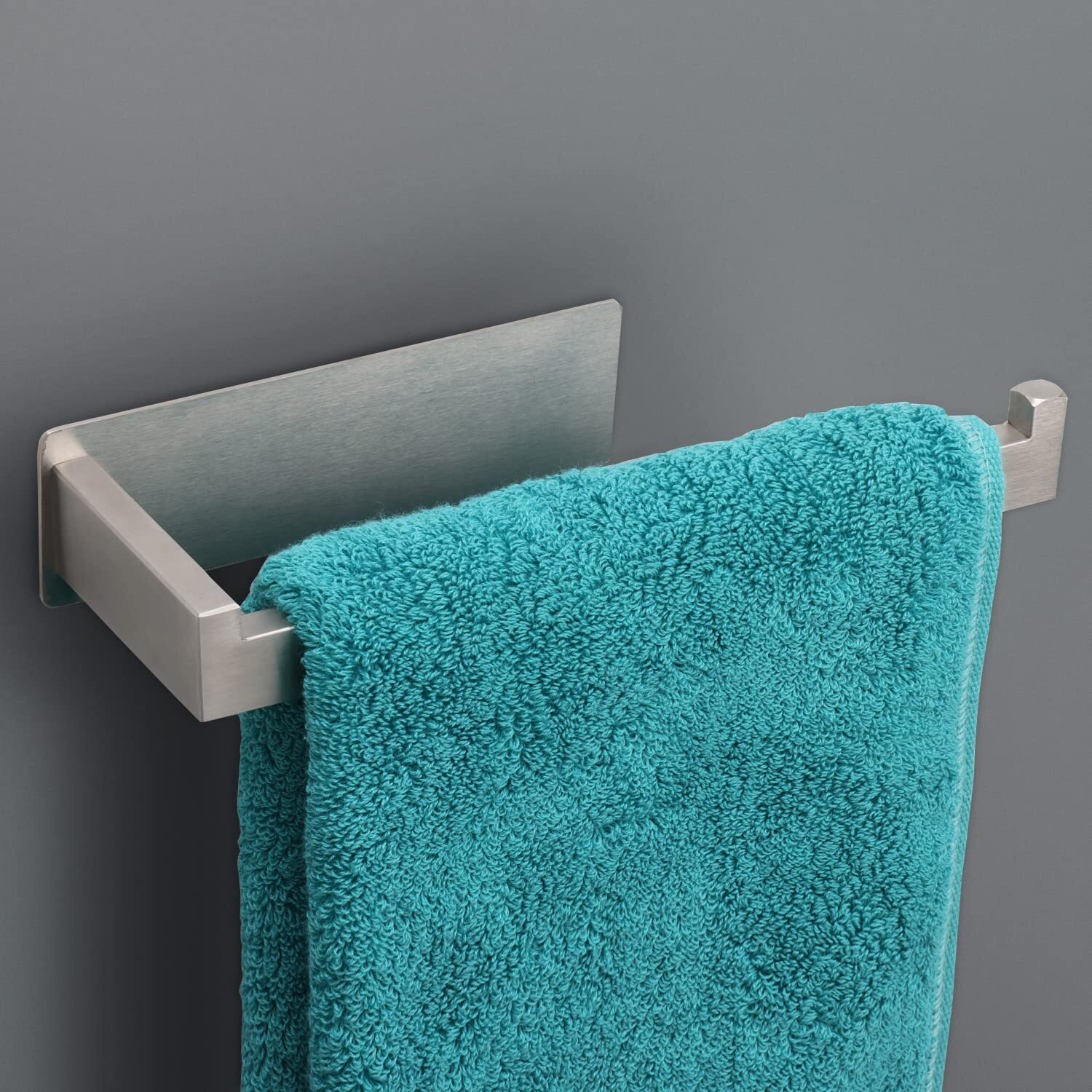 Vanloory Hand Towel Holder, Strong Self Adhesive Hand Towel Ring, Thicken Sus304 Stainless Steel Hand Towel Bar/Rack, No Drilling Modern Hand Towel Hanger (Brushed Nickel, 9 In)