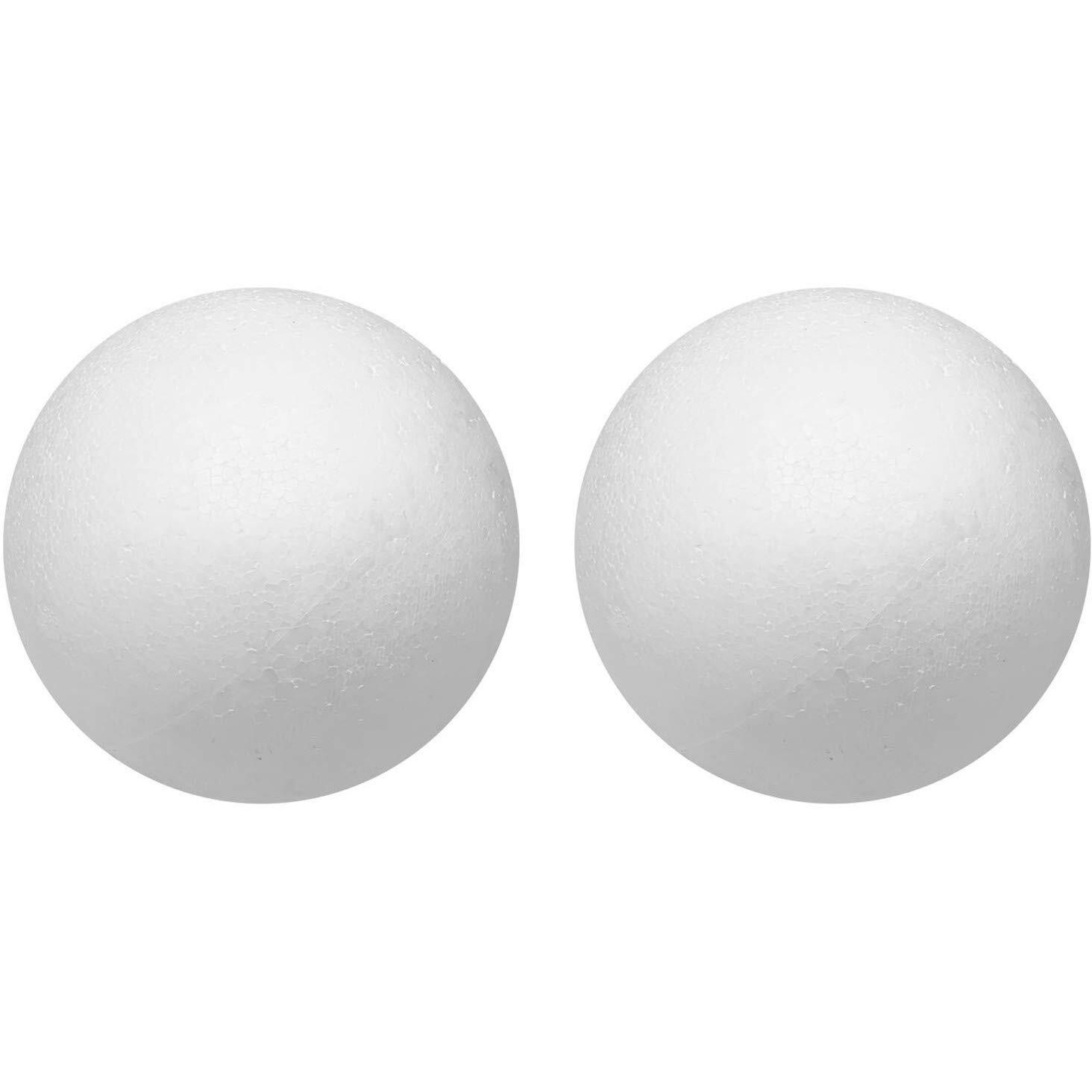 Crafjie 2Pcs 6 Inches Craft Foam Balls, Smooth Foam Balls For Crafts, White Round Polystyrene Foam Balls For Diy Arts And Crafts, Drawing, Ornaments, School Modeling
