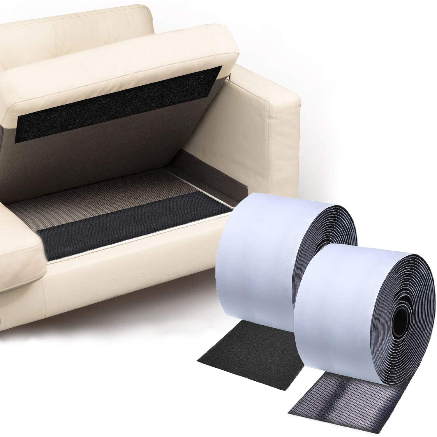 Teuvo Couch Cushion Non Slip Pads To Keep Couch Cushions From Sliding, Hook And Loop Tape With Adhesive For Smooth Surfaces, 2M Long And 11Cm Wide