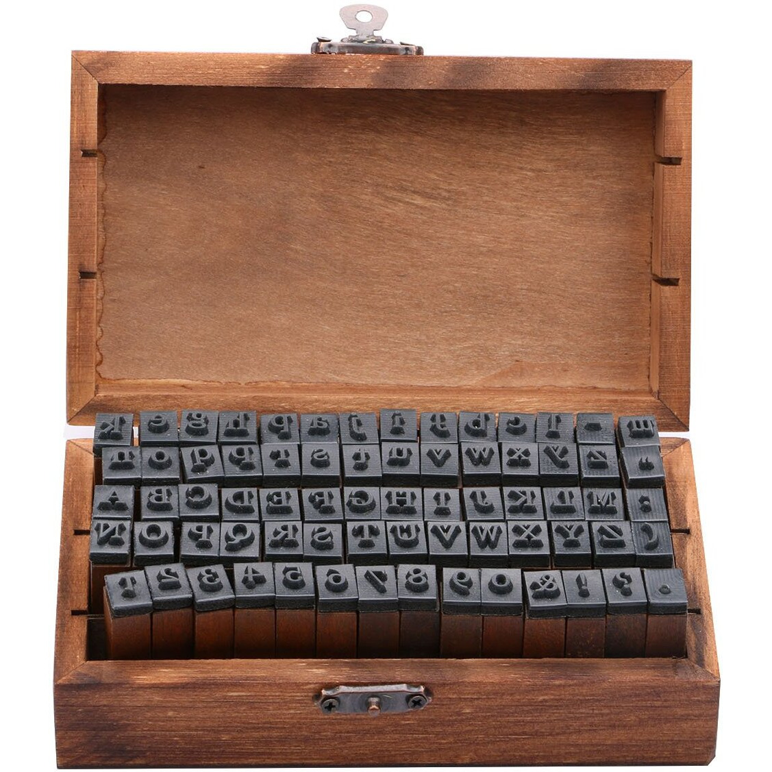 Rubber Stamp Letters Alphabets, Dedoot 70 Pcs Alphabet Mini Stamps For Pottery Vintage Wooden Number And Letter Symbol For Clay Crafts, Card Making, Kids Painting