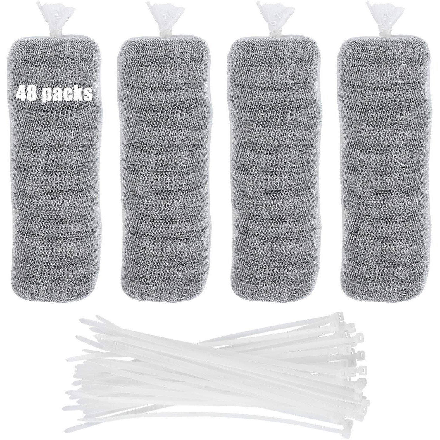 48 Pcs Lint Traps Washing Machine Lint Trap Stainless Steel Lint Snare Traps Laundry Mesh Washer Hose Filter Washing Machine Lint Snare, Lint Traps Hose Screen Filter Catcher With 48 Nylon Cable Ties
