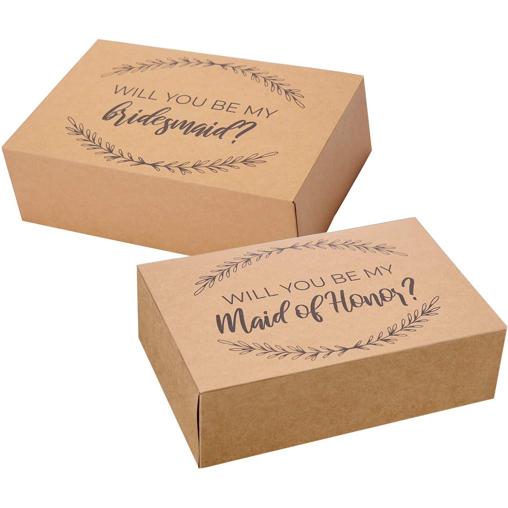 Pop Fizz Designs Bridesmaid Proposal Box Set I 6 Pack I 1 Maid Of Honor Proposal Box And 5 Will You Be My Bridesmaid Boxes I Kraft Bridesmaid Boxes For Bridesmaid Gifts