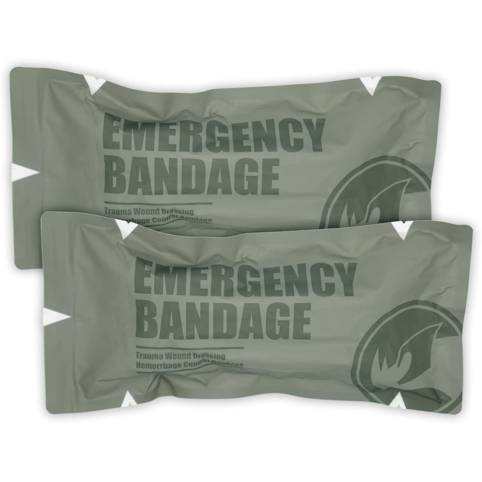 Rhino Rescue 6"" Israeli Style Emergency Bandage, Compression Trauma Wound Dressing, Medical Sterile Vacuum Sealed, Combat Tactical First Aid Kit Ifak Supplies, 2 Count