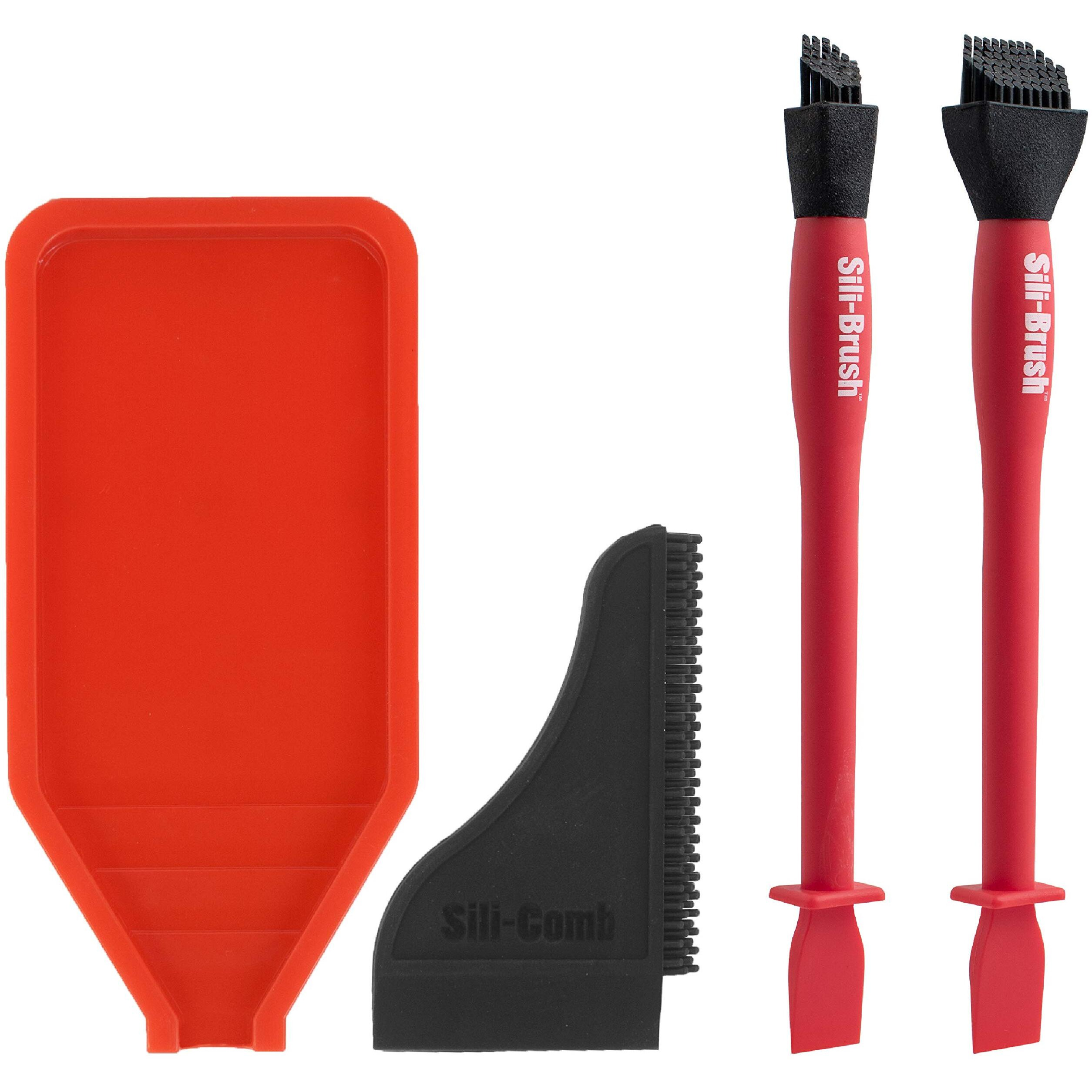 The Complete Silicone Glue Kit Wood Glue Up 4Piece Kit 2 Pack Of Silicone Brushes 1 Tray 1 Comb Woodworking Glue Spreader Applicator Set