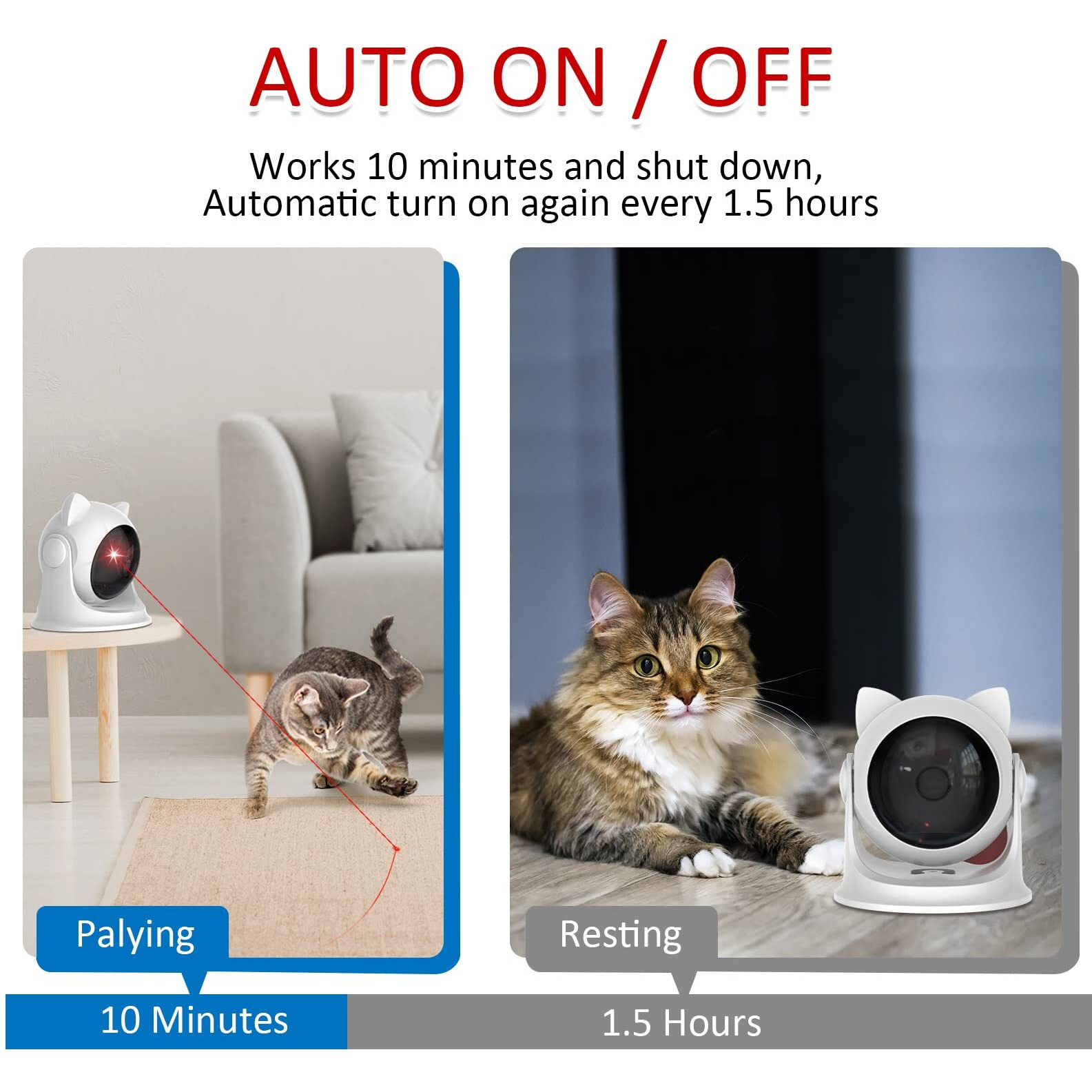 Saolife Automatic Cat Laser Toys, Interactive Laser Cat Toys For Indoor Cats/Kitty/Dogs, Cat Laser Toy Automatic