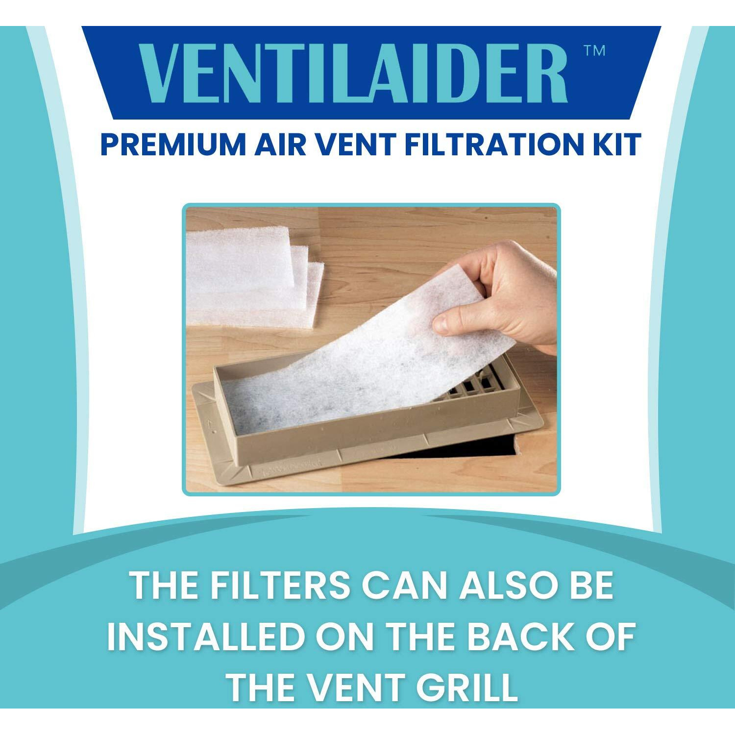 Ventilaider Complete Air Vent Filter Set 20"" X 84"" Electrostatic Media With 126"" Of Installation Tape 35+ Filters Per Roll For Hvac, Ac & Heating Intake Registers & Grilles To Reduce Dust And Allergy