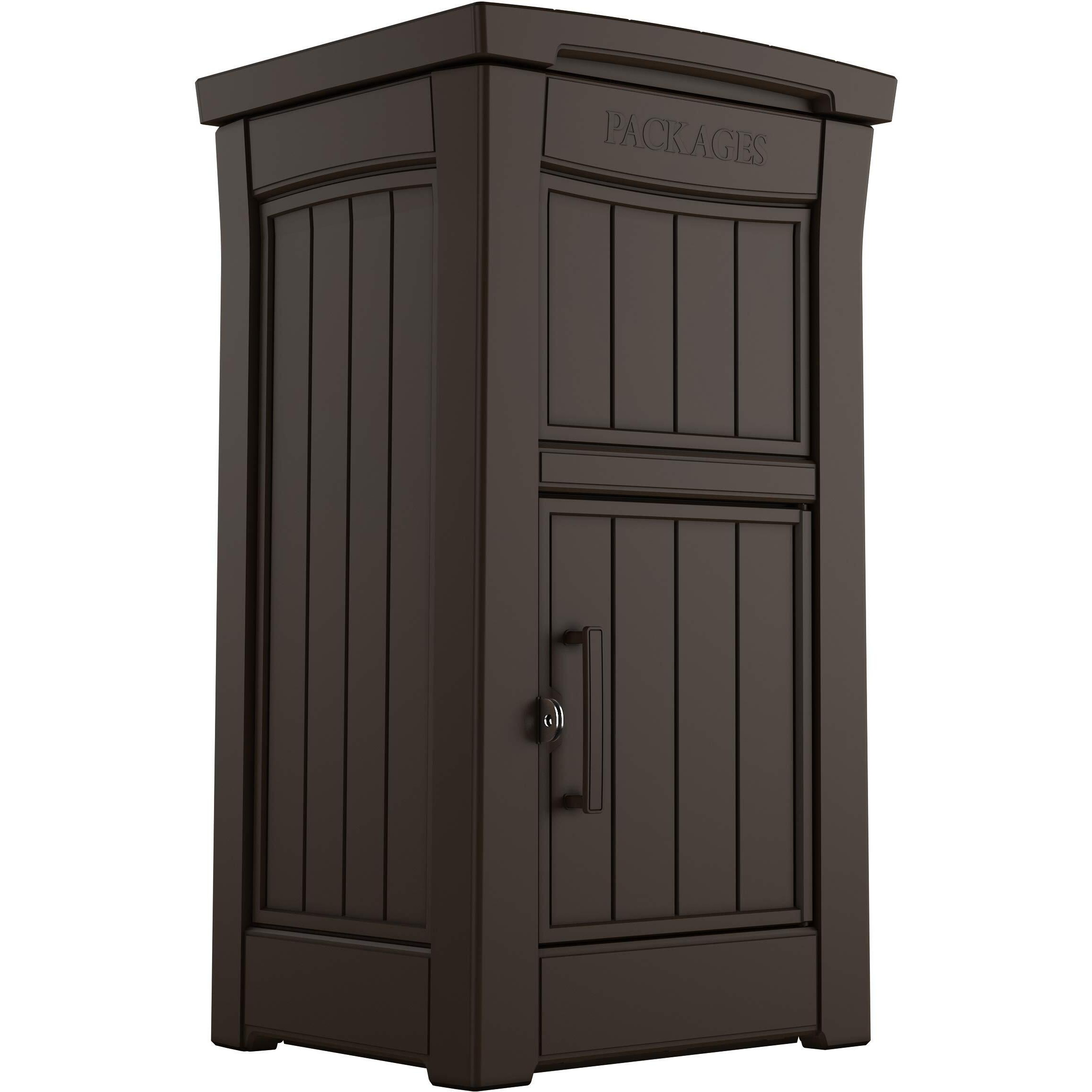 Keter Delivery Box For Porch With Lockable Secure Storage Compartment To Keep Packages Safe, One Size, Brown