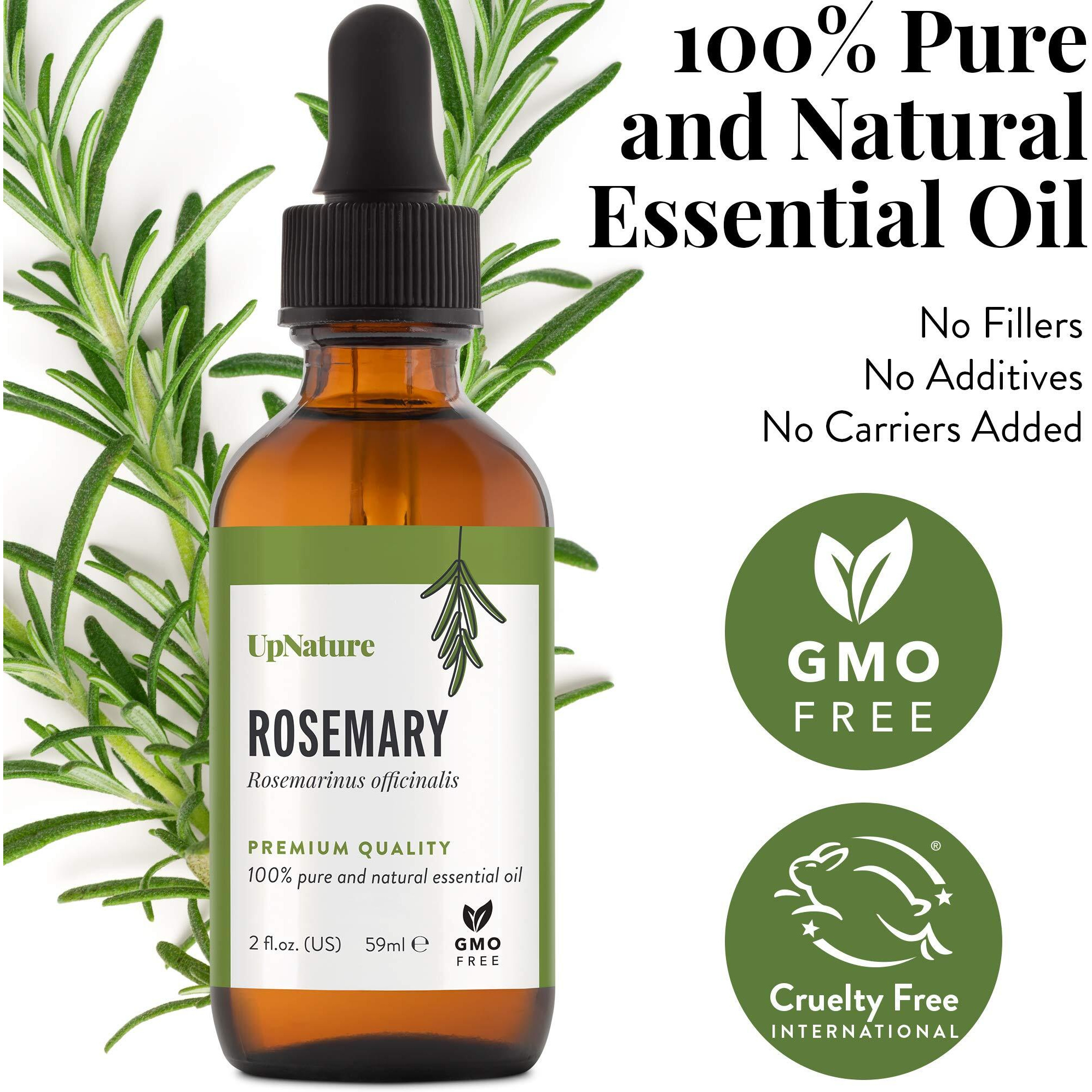 Upnature Rosemary Essential Oil For Hair Growth - 100% Pure & Natural Rosemary Oil For Hair Growth, Nourishing Scalp Strengthening Hair Oil - Stimulates Healthy Hair Growth, Skin & Nails, 2Oz