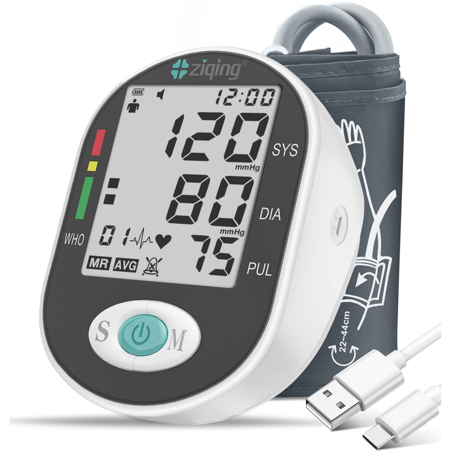 Blood Pressure Monitors, Bp Monitor - Blood Pressure Machine Large Cuff Blood Pressure Monitor Upper Arm Cuff 8.7''-17.3'', Large Screen, 2 Users Total 198 Memories, Clinically Accurate For Home Use