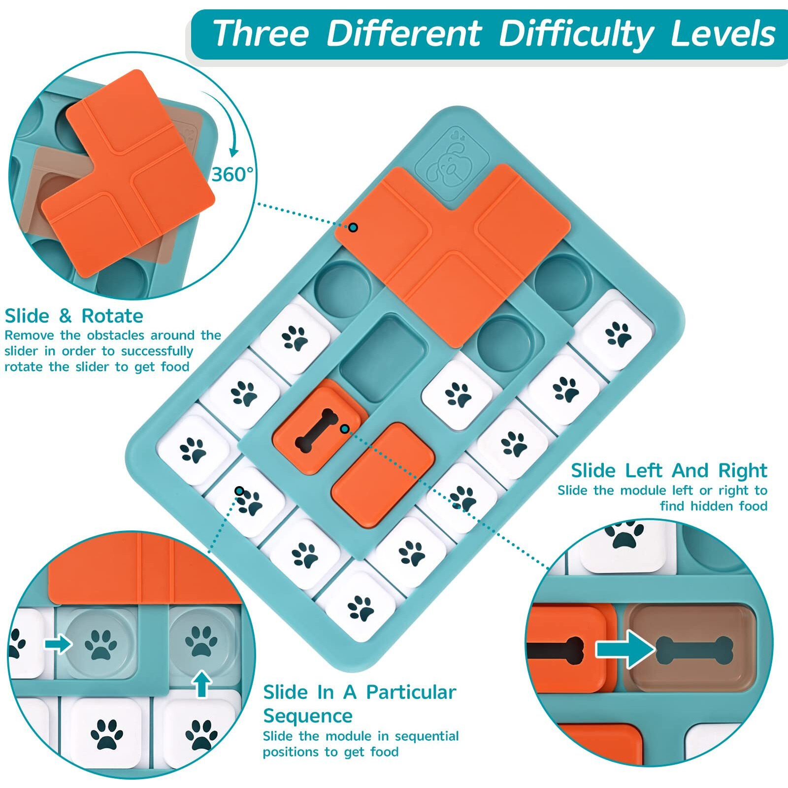 Foxmm Dog Puzzle Toys - Interactive Iq Training & Mental Stimulating Toys For Large, Medium & Small Dogs