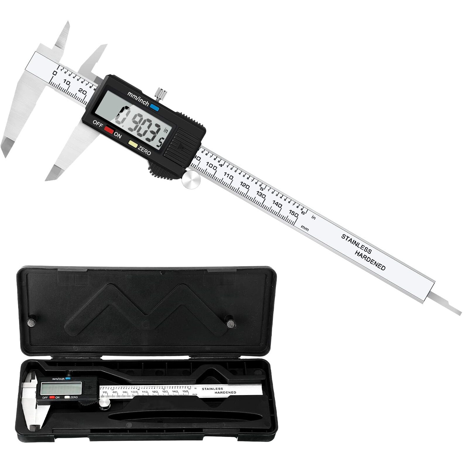 Simhevn Electronic Digital Caliper Measuring Tool, Stainless Steel Vernier Caliper Digital, Easy Switch From Inch Metric, Lcd Screen,0-6Inch/150Mm Caliper Measuring Tool For Diy/3D Printing