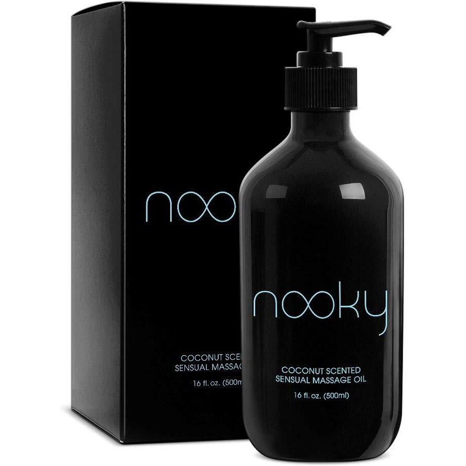 Nooky Massage Oil With Fractionated Coconut Oil For Massaging 16 Ounce (Coconut)