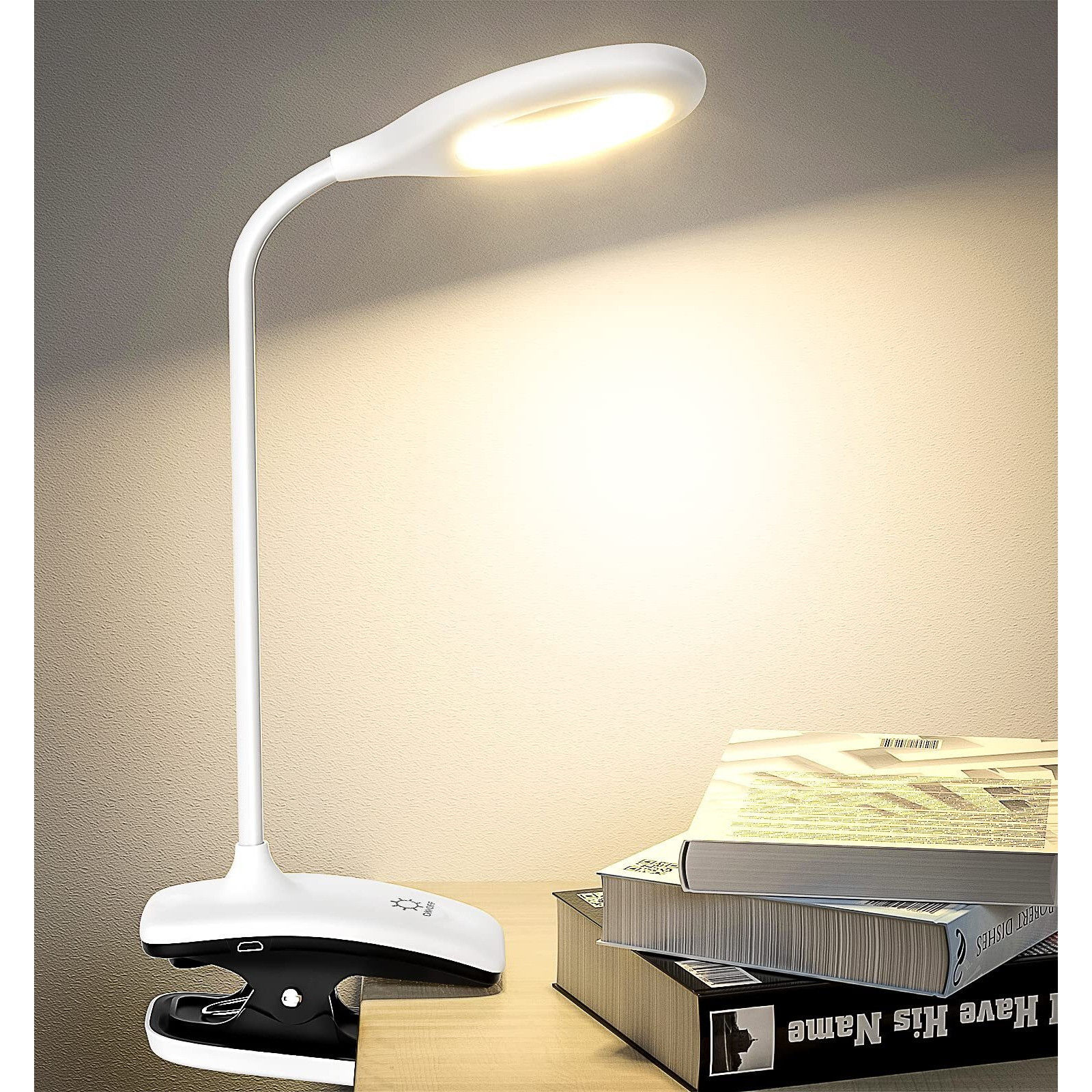 Deeplite Led Desk Lamp Clip On Lamp Battery Powered Clip On Light Book Light For Bed, Eye-Caring Flexible Arm Memory Touch 3 Color Modes & Stepless Brightness Portable Reading Light For Study Work.