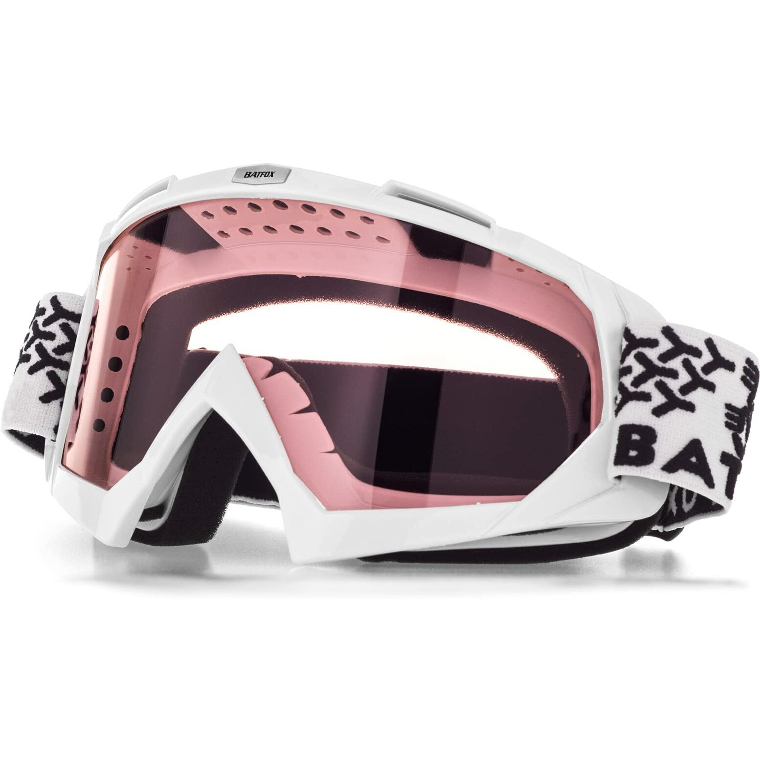 Batfox Dirt Bike Atv Goggles Motorcycle Gear Riding Motocross Dirtbike 4-Wheeler Mx Dh Accessories Goggles Glasses For Men Women Youth Uv400 Protection Dust-Proof Anti-Slip Strap