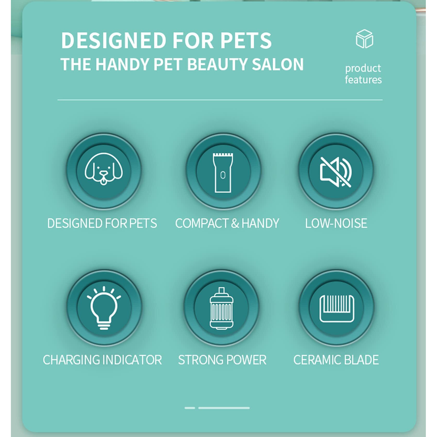 Dog Cat Home Hair Waterproof Clipper Portable Electric Usb Rechargeable Pet Grooming Tools Low Noise Shaver Cordless Trimmer For Small And Large Pets