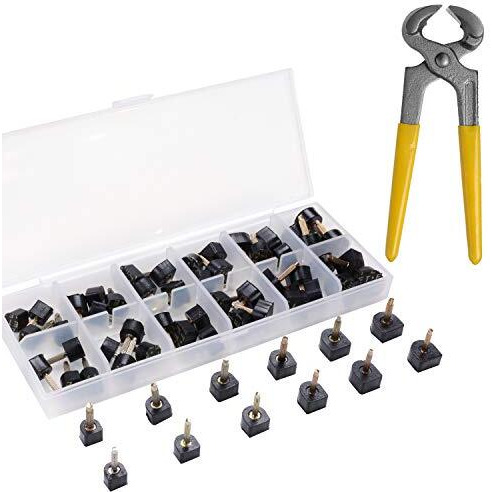 Emingo 24 Pairs High Heels Tips Replacement Shoes Repair Caps With 6 Inch Stiletto Remove Pliers,6 Size,8,/9/10/11/12/12.5Mm,U-Shape, Black