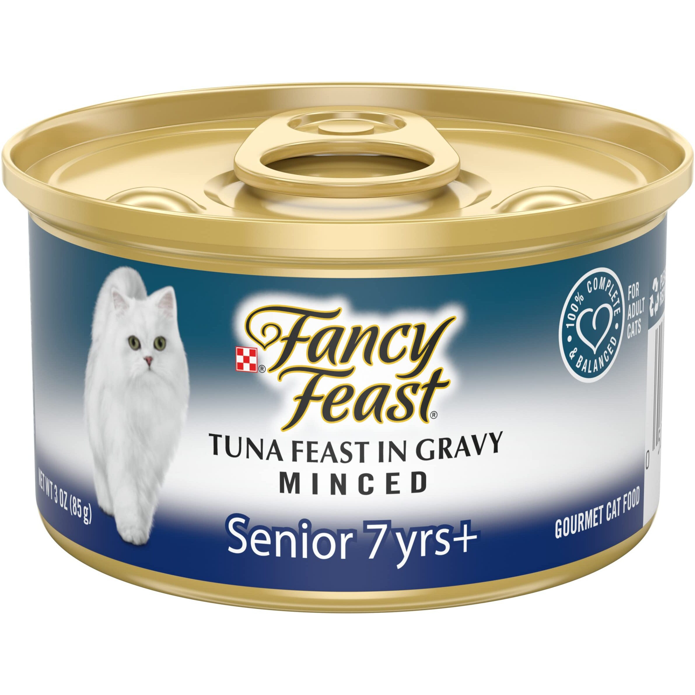 Purina Fancy Feast High Protein Senior Gravy Wet Cat Food, Tuna Feast Minced Senior 7+ - (24) 3 Oz. Cans