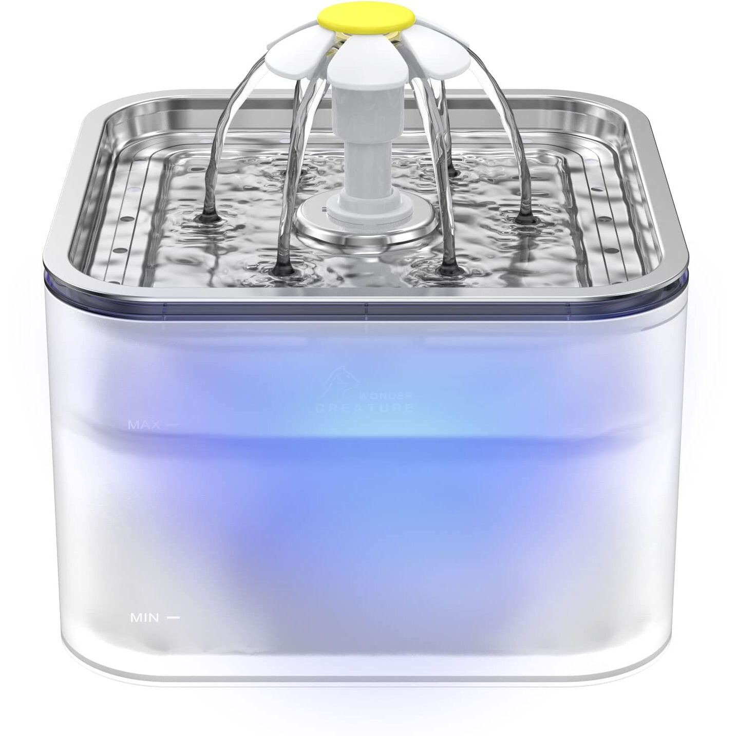 Cat Water Fountain Stainless Steel, 101Oz/3L Pet Fountain With Led Light For Cats And Dogs (Clear)
