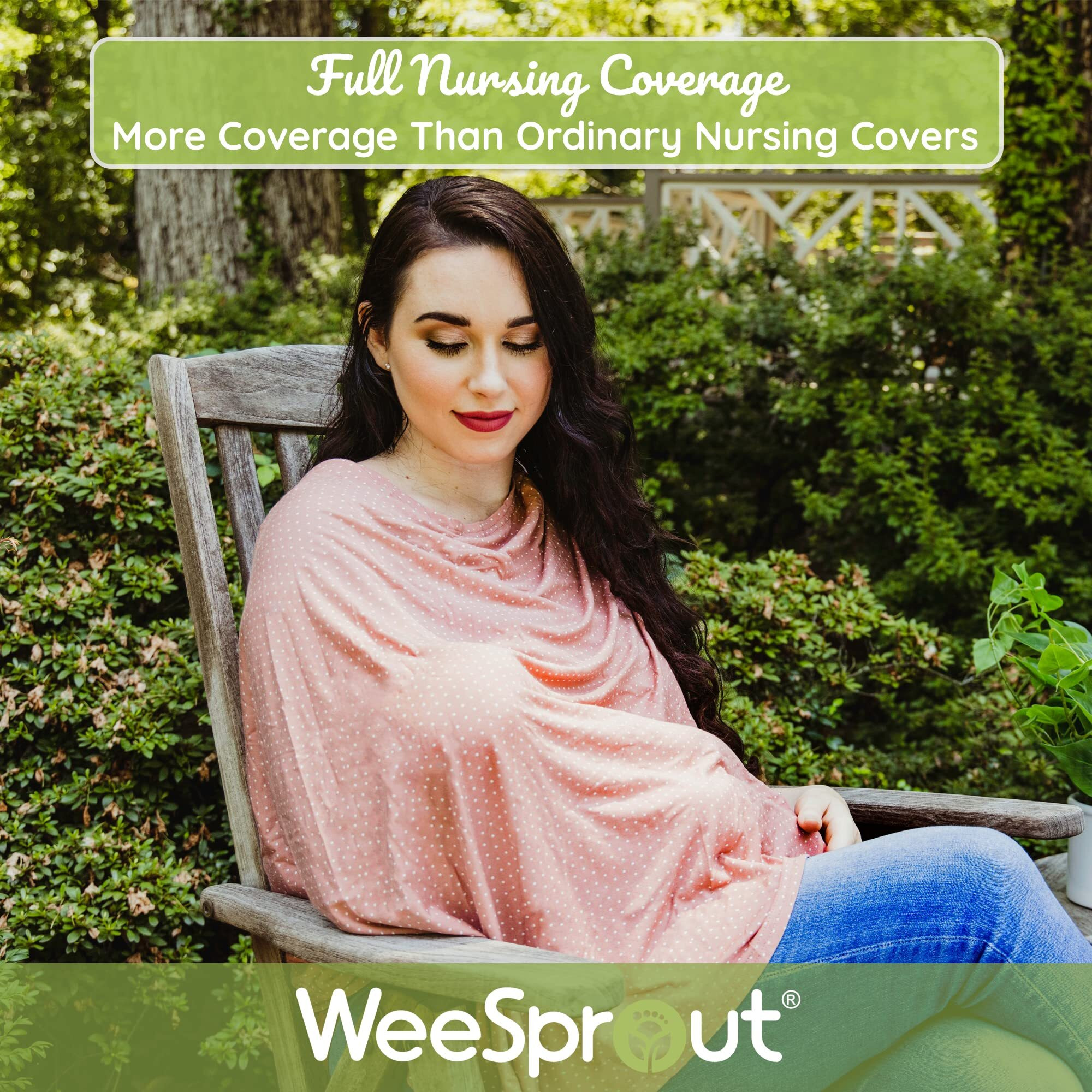 Weesprout Nursing Cover For Breastfeeding - 360 Degree Privacy, View Baby Hands-Free, Soft & Breathable Fabric, Universal Fit, 8-In-1 Uses, Covers Car Seat & Shopping Cart, Washer & Dryer Friendly