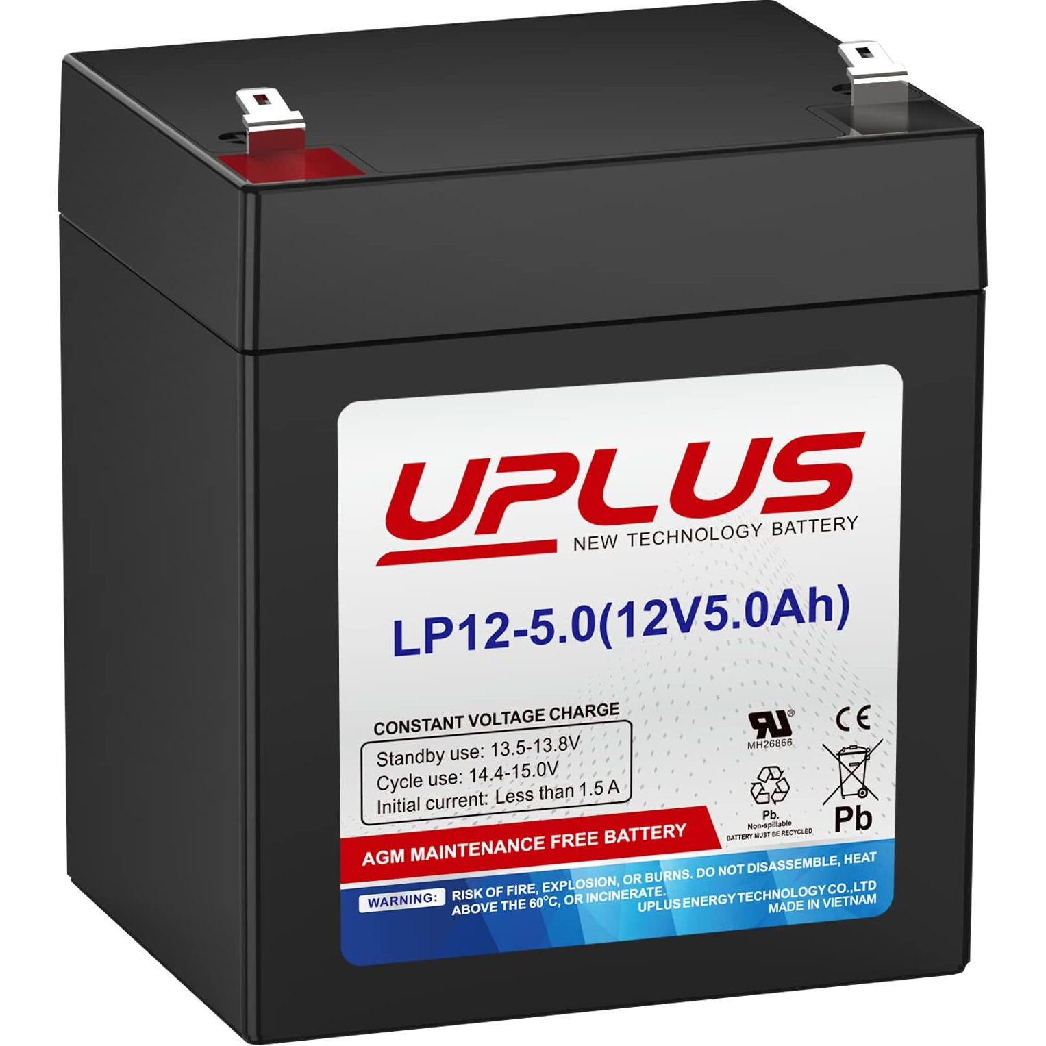 Uplus Lp12-5 12 Volt 5Ah Rechargeable Agm Battery, Djw12-4.5 Sla Battery Replacement Batteries Backup For Liftmaster/Craftsman 4228 Garage Door Opener, Security Alarm System Etc.