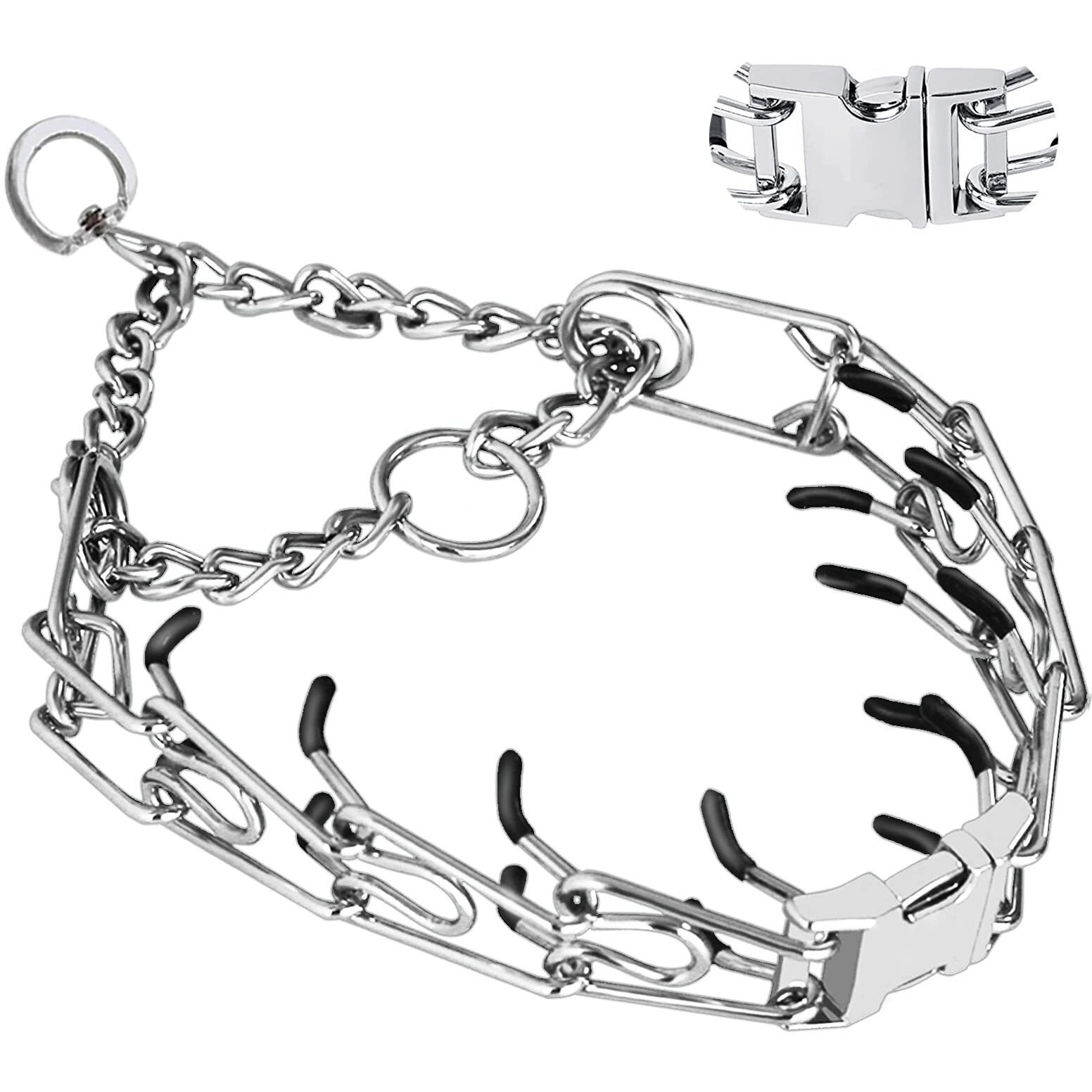 No Pull Dog Collar Adjustable Quick Release Dog Training Collar With Rubber Tip With Quick Release Buckle For Small Medium Large Dogs