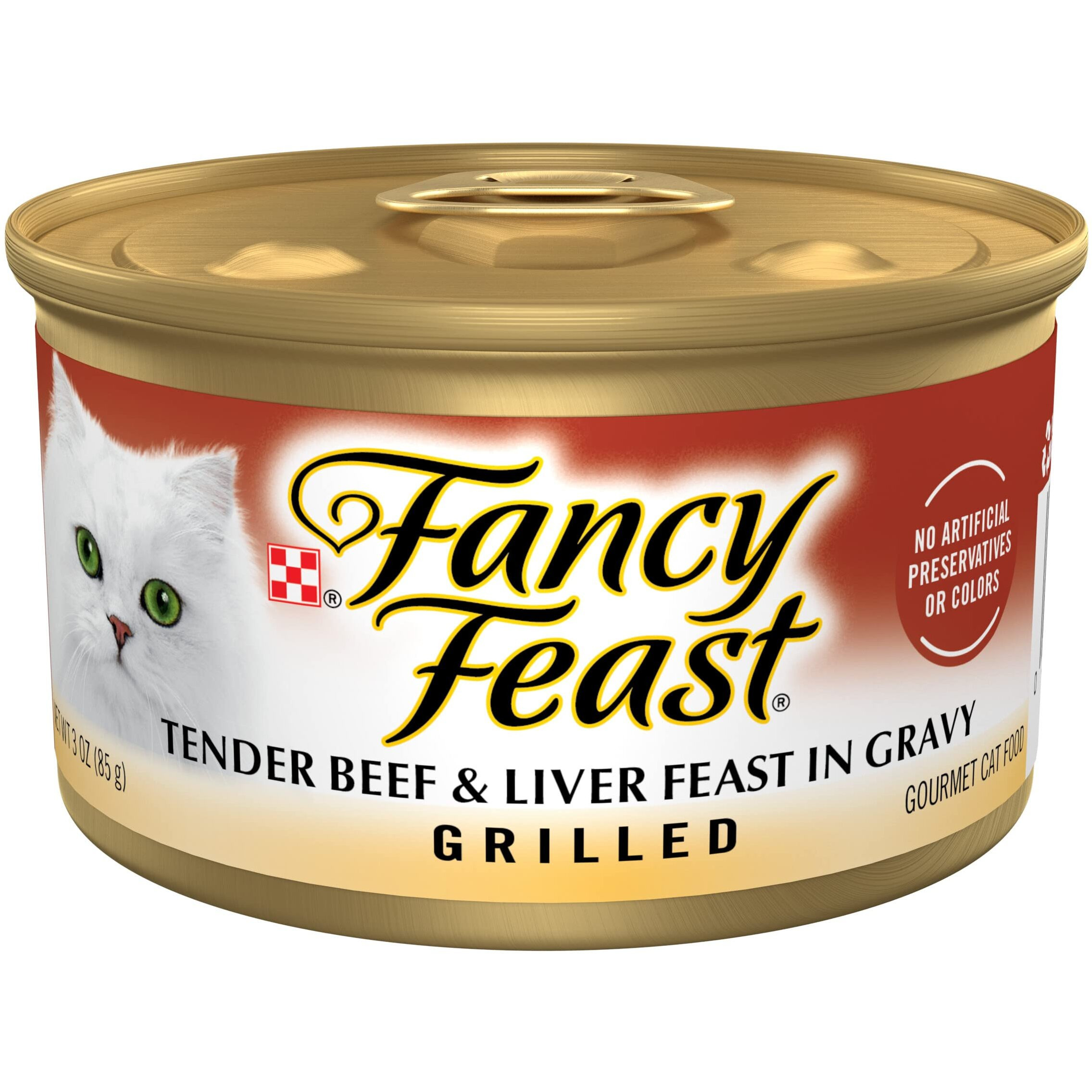 Fancy Feast Grilled Wet Cat Food Beef And Liver Feast In Wet Cat Food Gravy - (24) 3 Oz. Cans