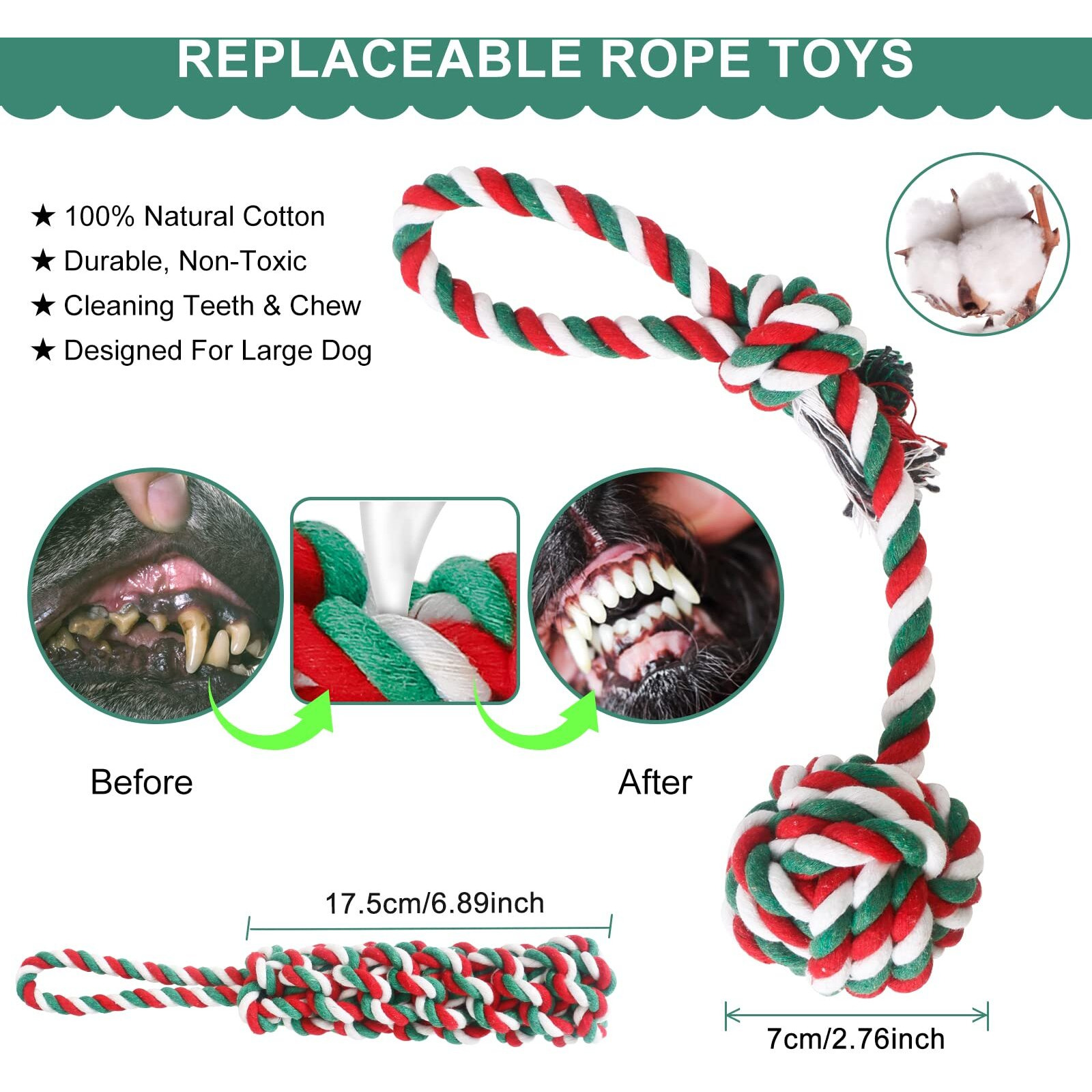 Hopet Dog Outdoor Bungee Solo Hanging Toy, Tether Tug Of War Toys For Pitbull Small Large Aggressive Chewers Dogs To Exercise, Durable Interactive Tug Toy, Dog Rope Toys