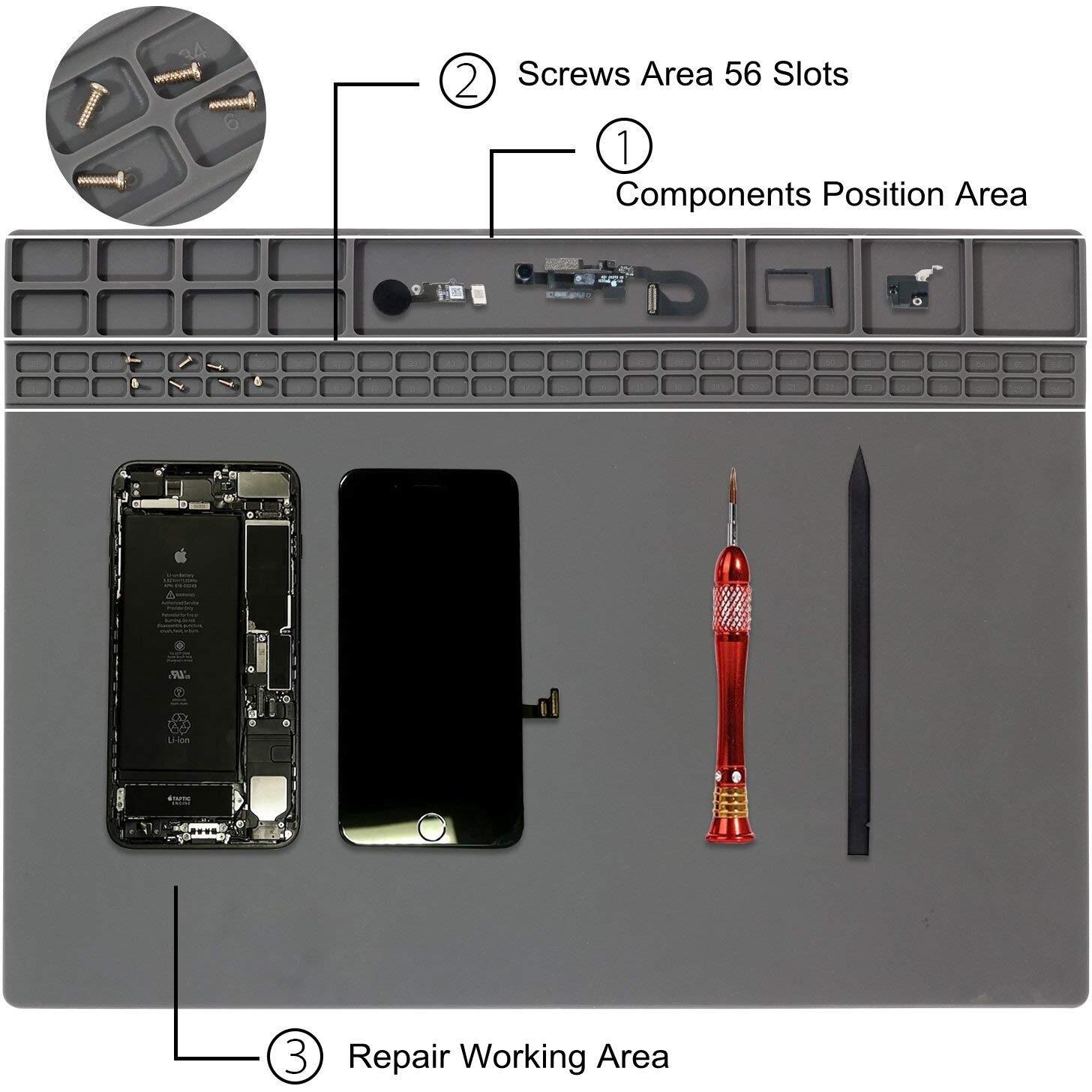 Silicone Soldering Mat Electronic Repair Mat For Laptop, Watch, Computer, Cellphone - Solder Pad Heat Resistant 932
