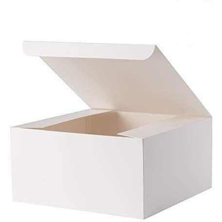 Geftol Gift Box 20 Pack 8 X 8 X 4 Inches Fold Box Paper Gift Box Bridesmaids Proposal Box For Bridal Birthday Party Christmas(White)