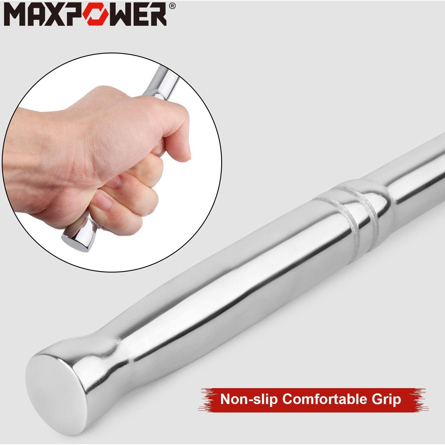 Maxpower 15-Inch Breaker Bar 1/2 Drive And 3/8 Drive Flex Handle