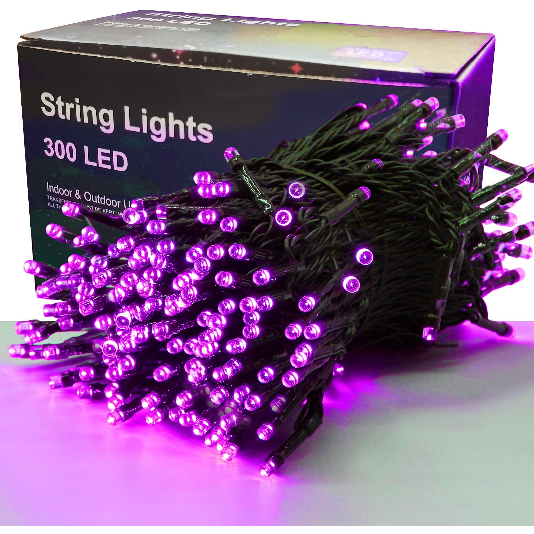 300 Led Halloween Lights, 98.5Ft Halloween String Lights With 8 Lighting Modes, Waterproof & Connectable Mini Lights, Plug In For Indoor Outdoor Holiday Christmas Party Bedroom Decorations (Purple)