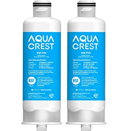 Aqua Crest Haf-Qin/Exp Replacement For Samsung Da97-17376B, Da97-08006C, Haf-Qin, Rs27T5200Sr, Rf28T5001Sr, Rf24R7201Sr, Rf28R6201Sr, Refrigerator Water Filter (Pack Of 2)